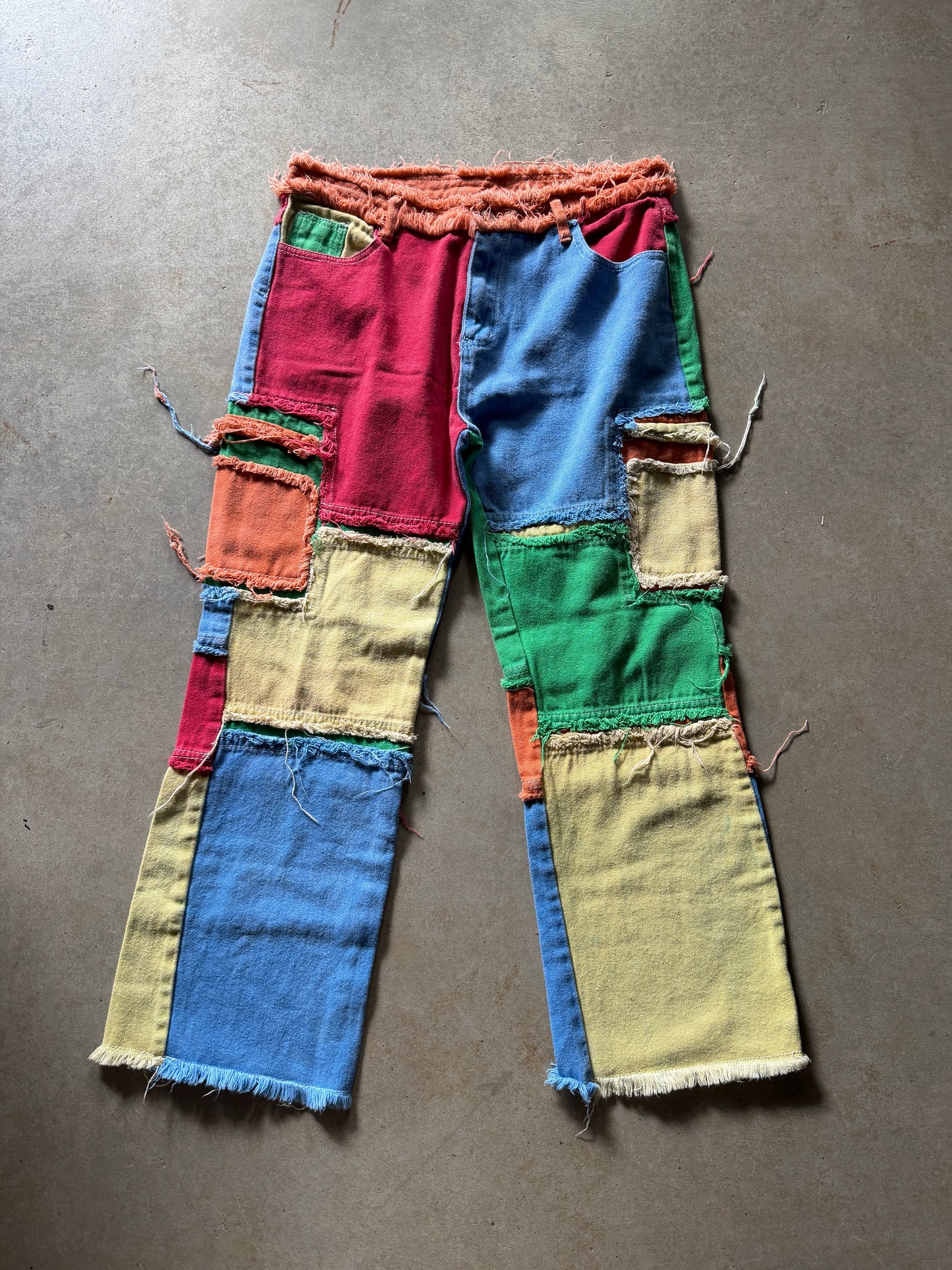 Patch Work Multicolor Pants Sz 34x28