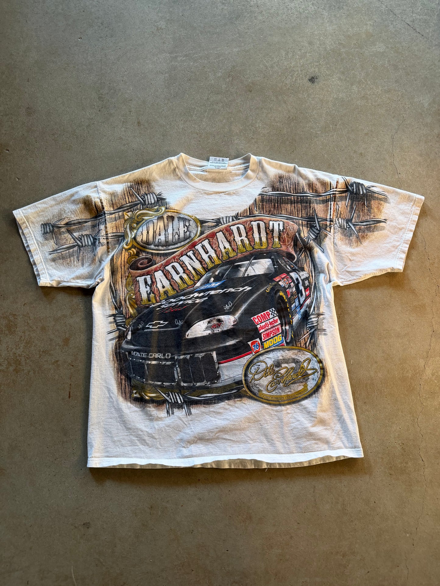 VTG Dale Earnhardt Goodwrench Country All Over Print Tee Sz L/XL