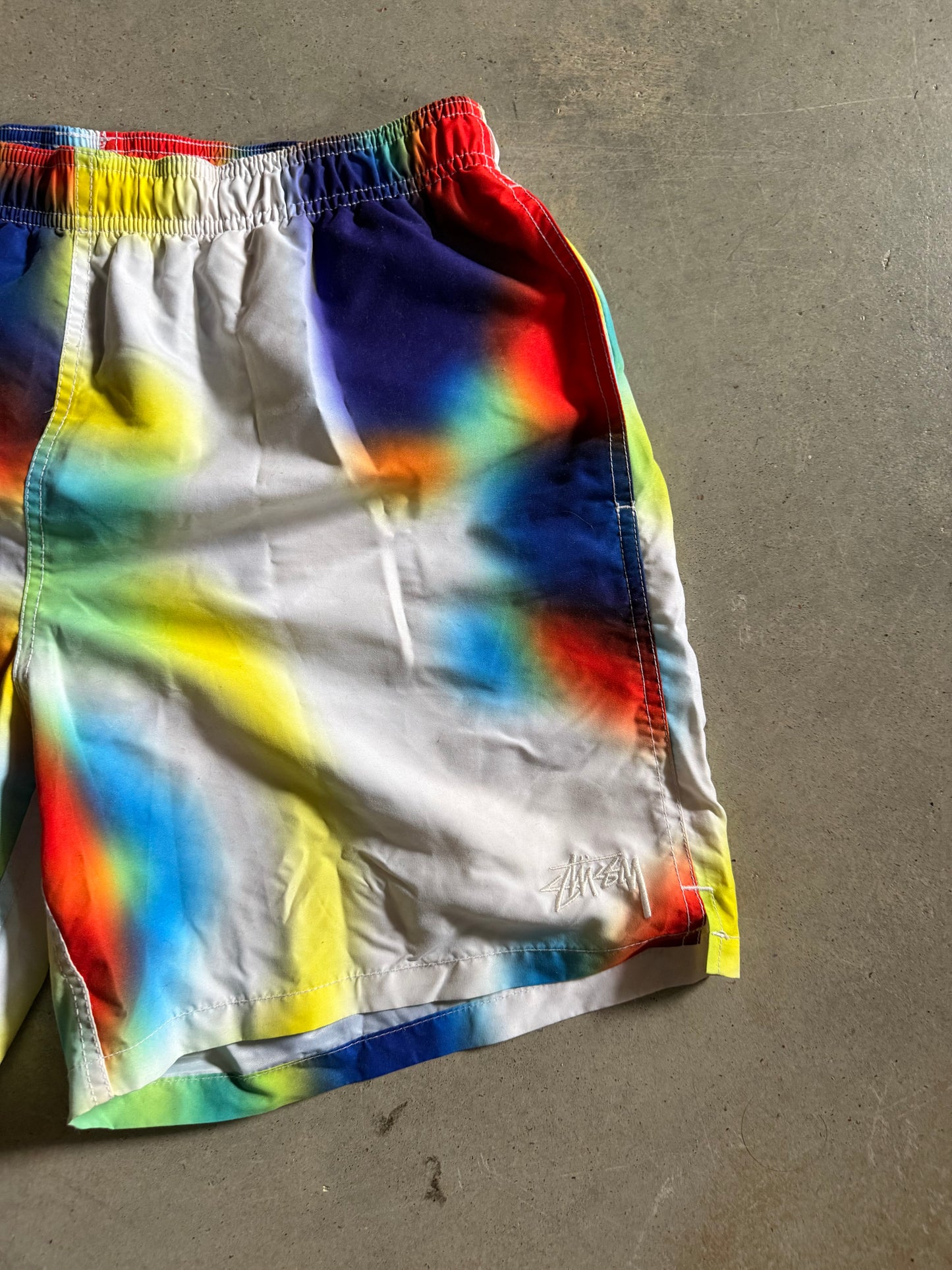 VTG Stussy Rainbow Burst Shorts Sz M