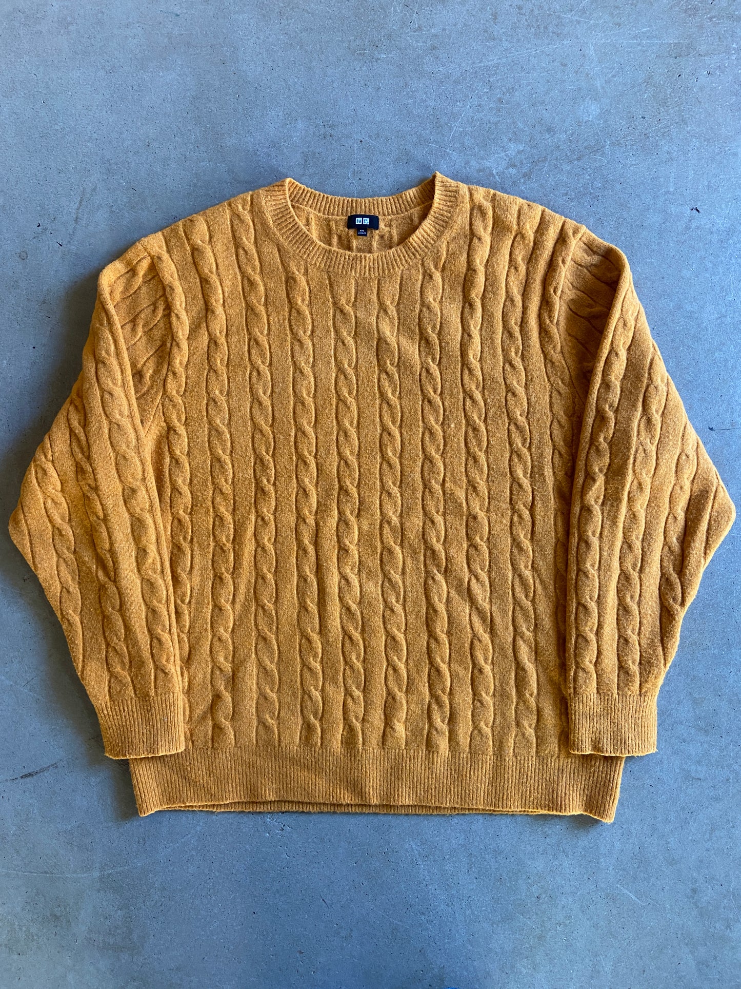 Uniqlo Mustard Poly Blend Sweater Sz XXL