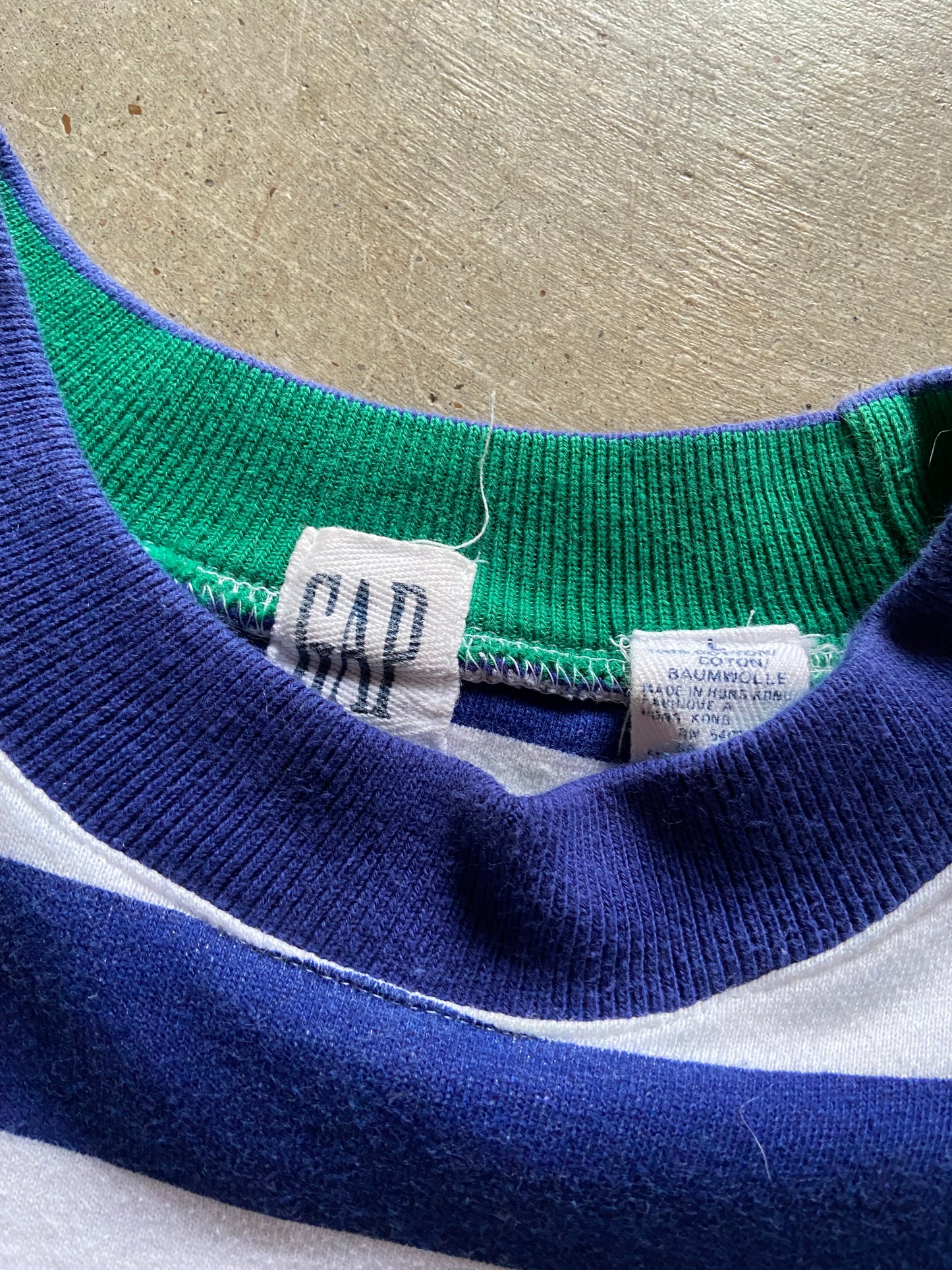 Gap Sail Blue Stripe Sweatshirt Sz L