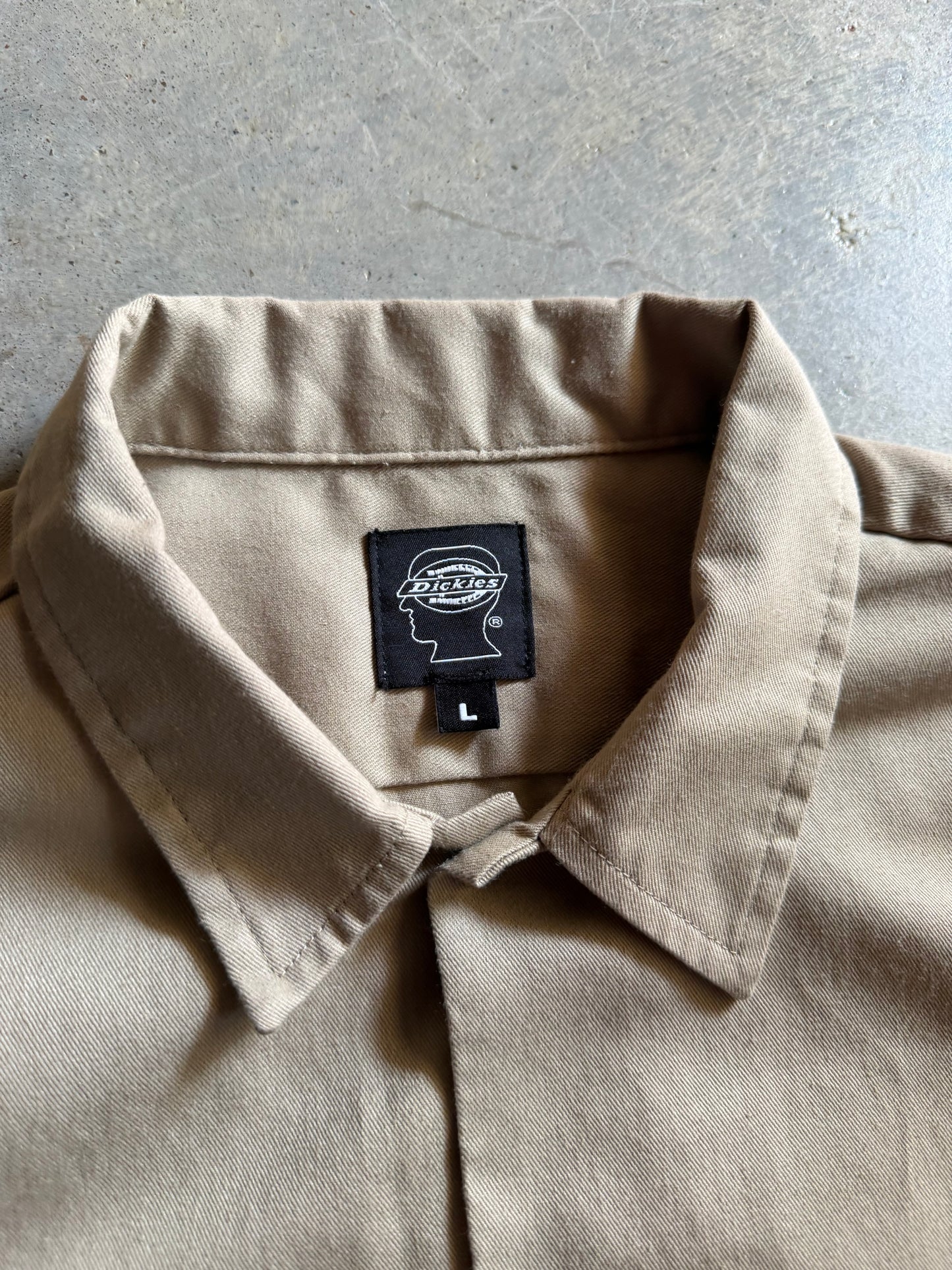 Dickies Brain Dead Khaki Button Up Shirt Sz L