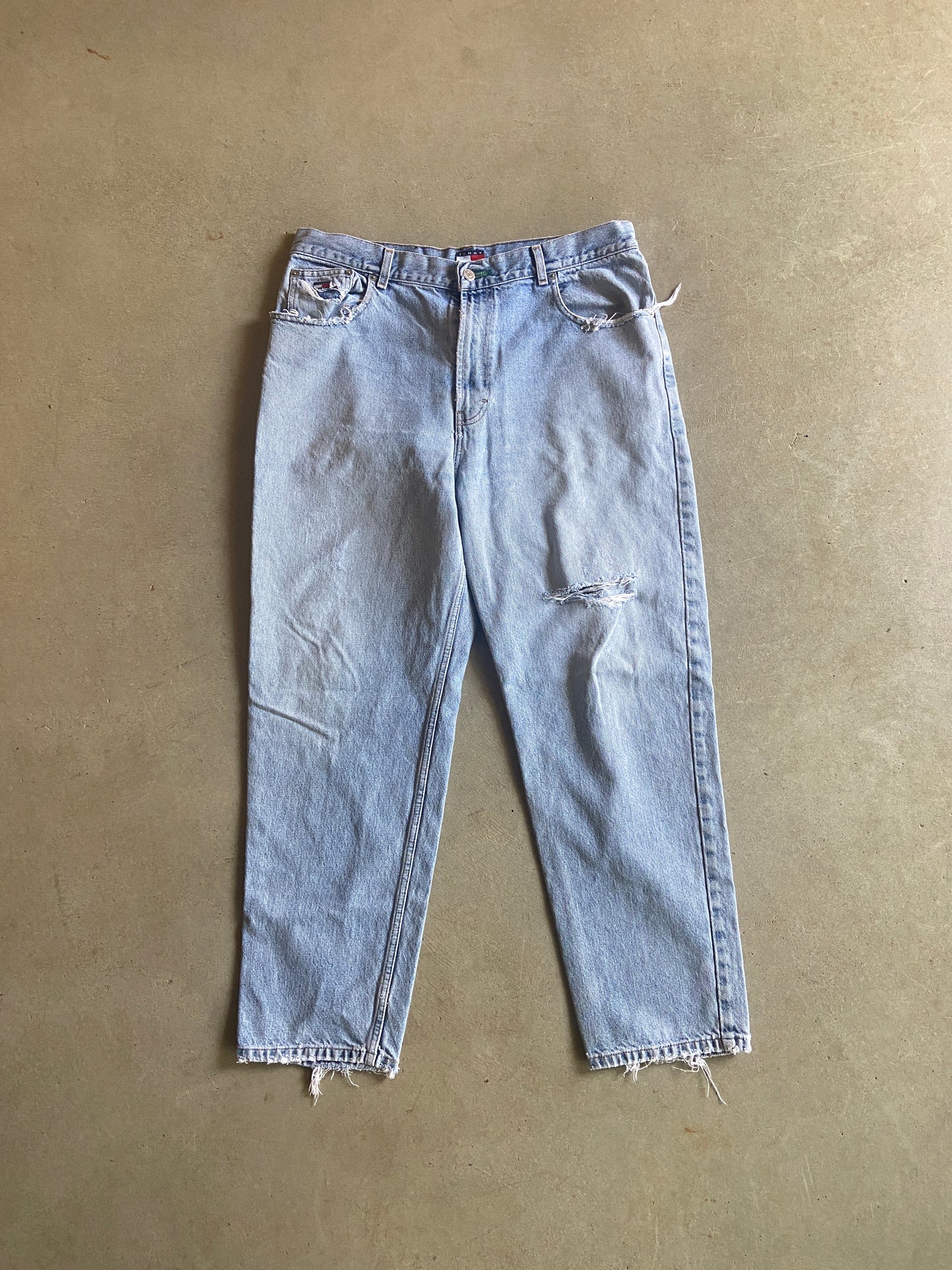 VTG Tommy Jeans Light Wash Denim Jeans Sz 36x30