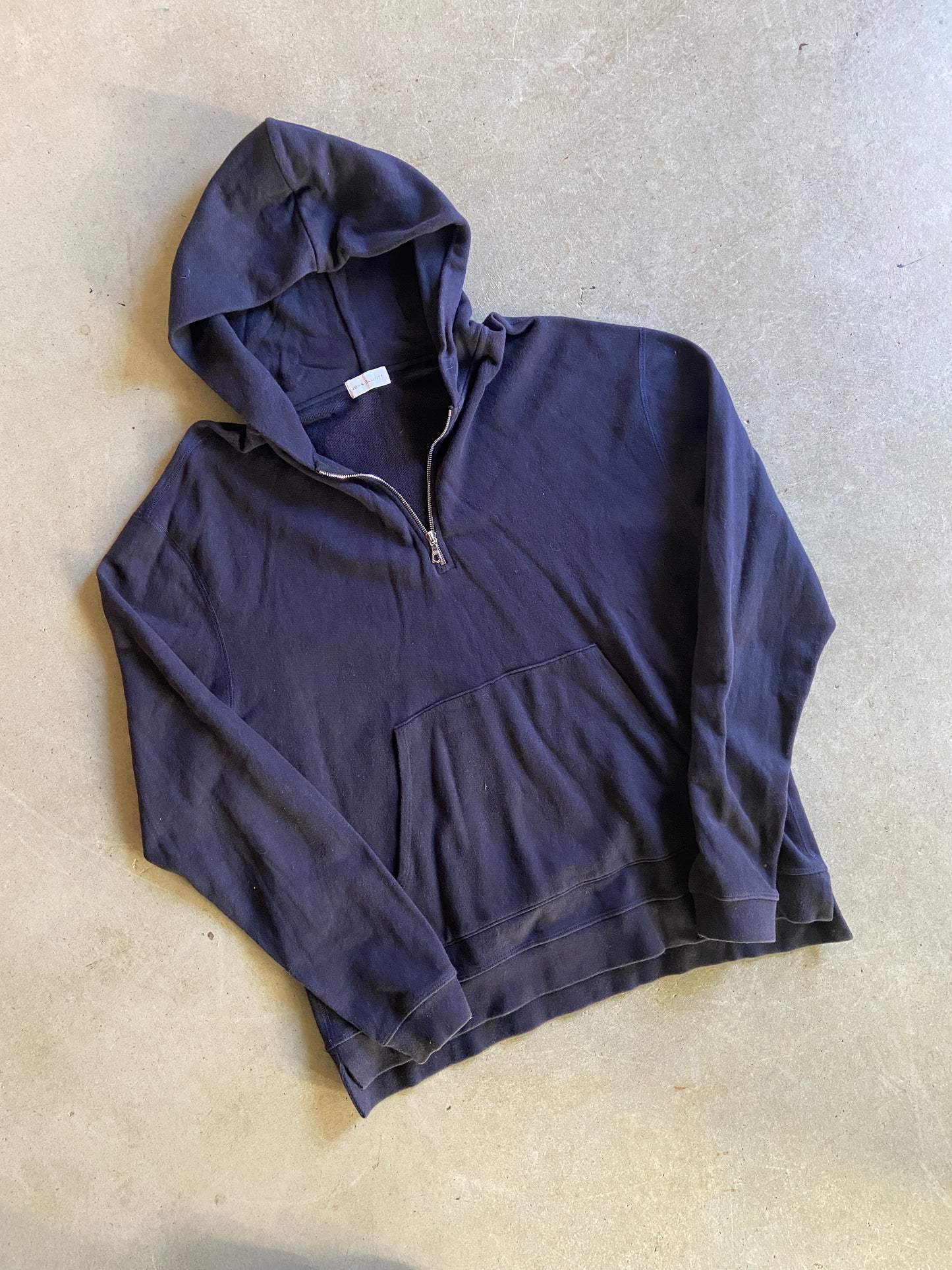 John Elliot Quarter Zip Black Hoodie Sz L