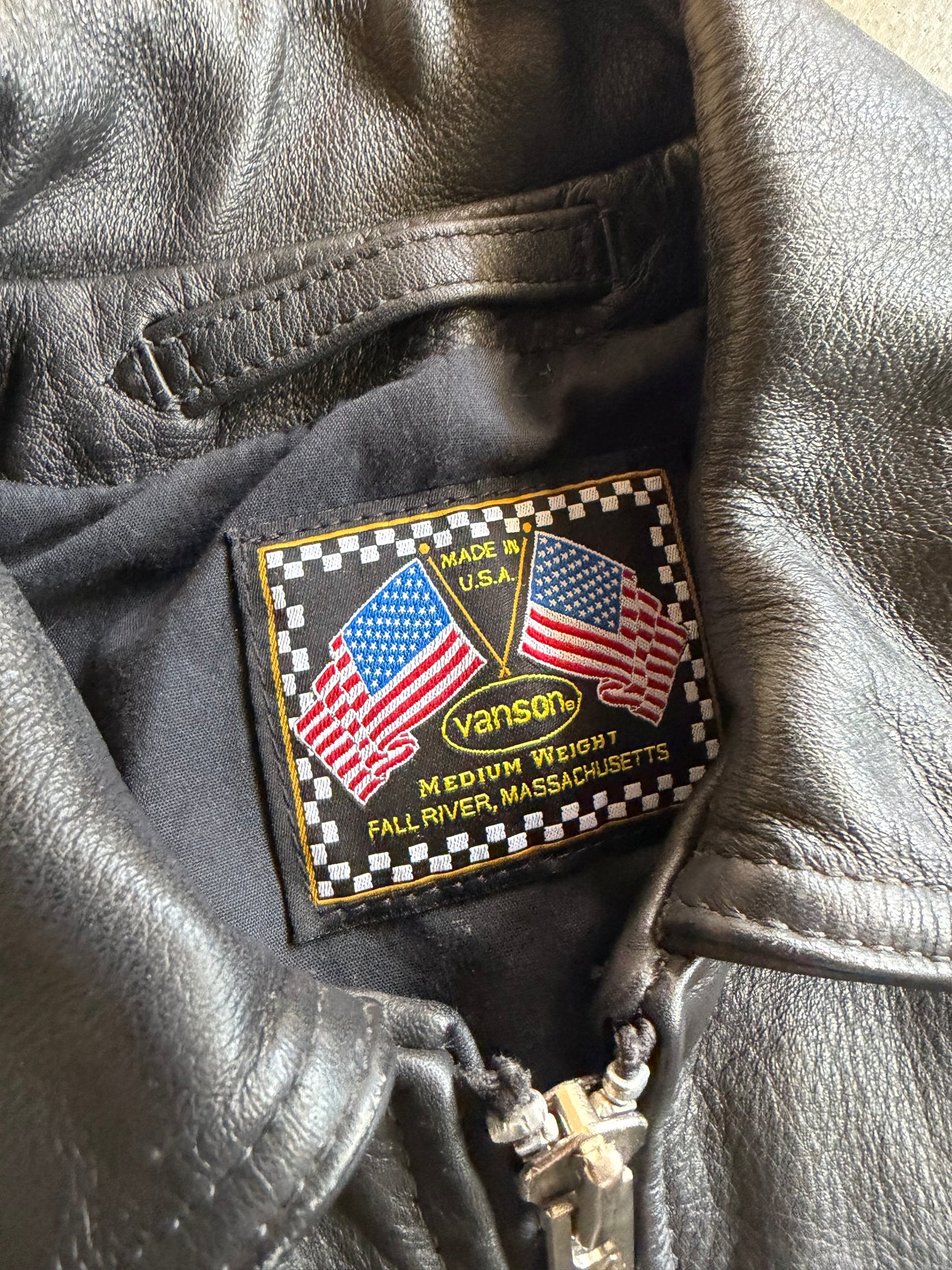 Vanson Medium Weight Women's Black Leather Jacket Sz M