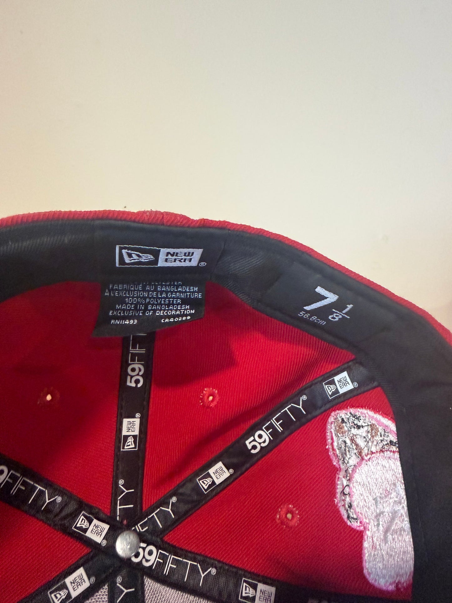 Music City Vintage Rose Red Fitted Hat Sz 7 1/8