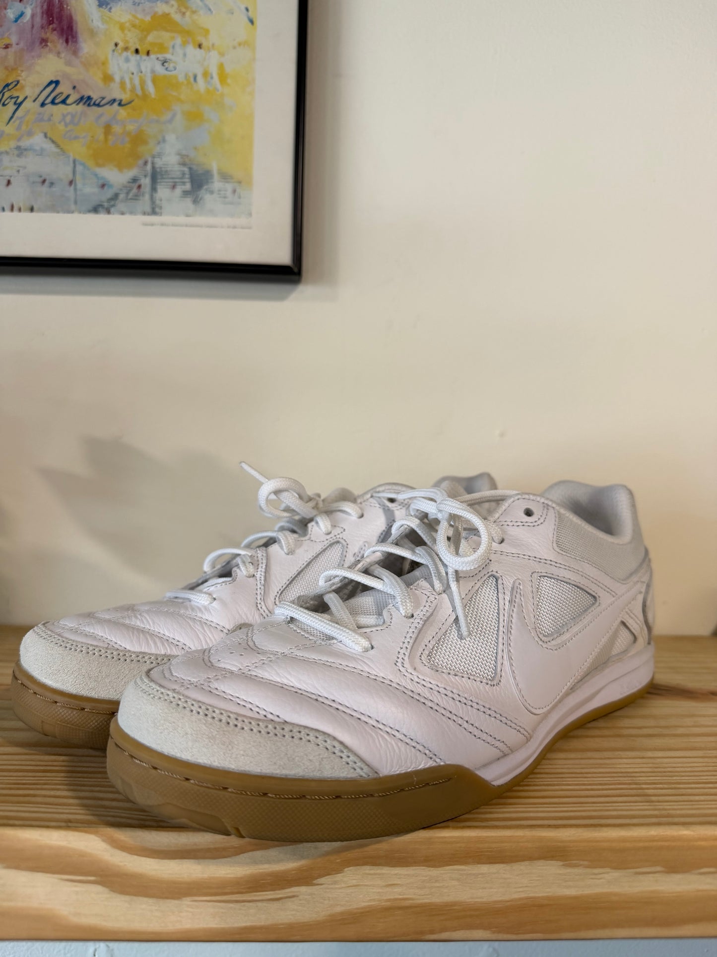 Preowned Nike Gato White/White/Gum Light Brown Sz 11.5M/13W