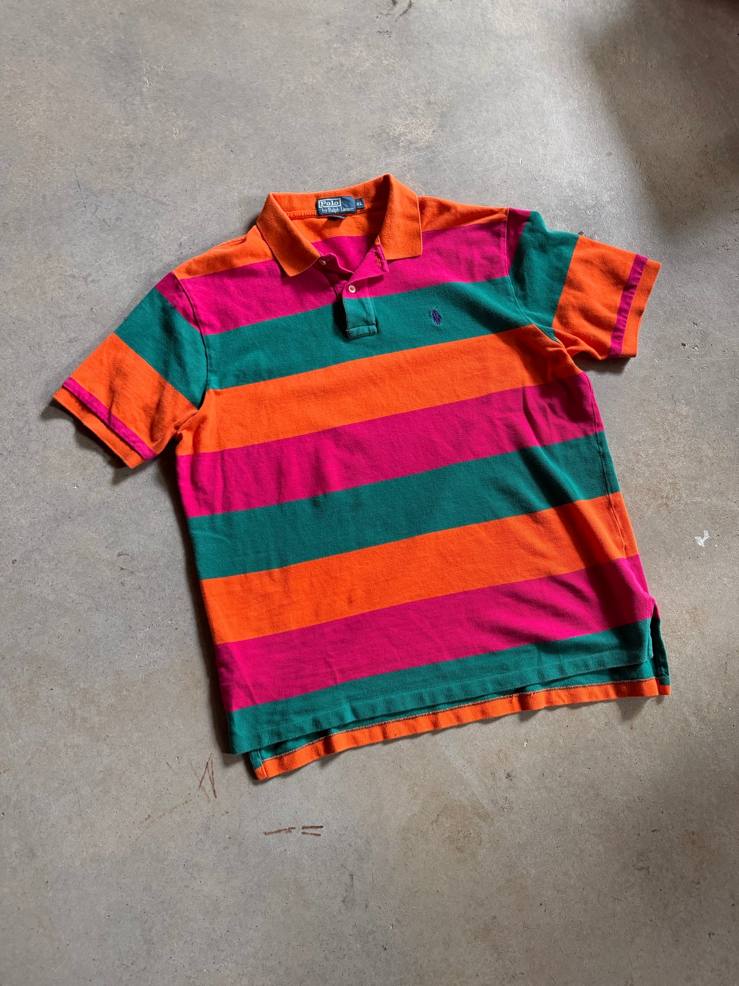 VTG Polo Ralph Lauren Multicolor Polo Shirt Sz XL