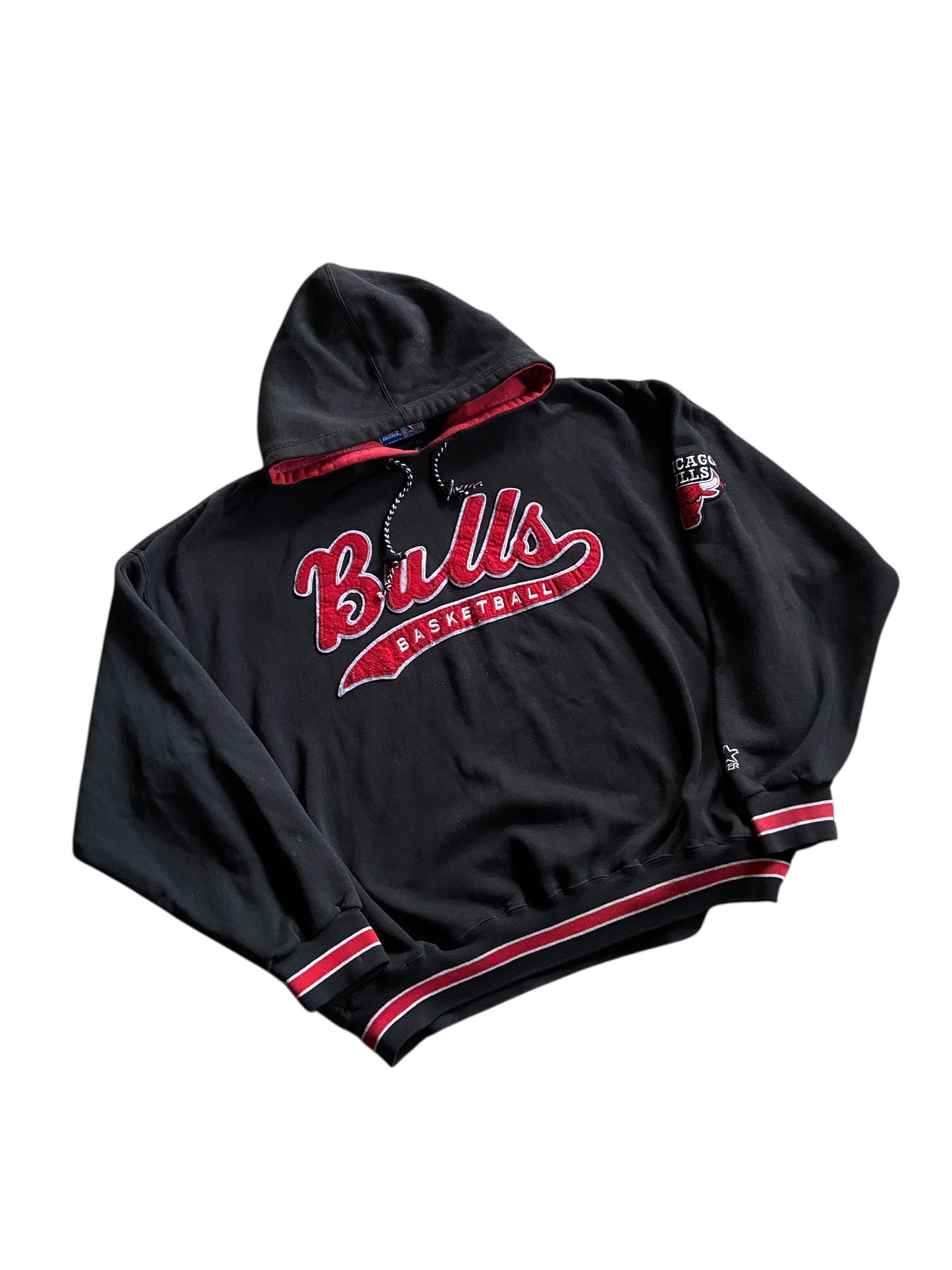 VTG Chicago Bulls Starter Script Hoodie Sz 2XL
