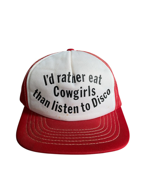 VTG I'd Rather Eat Cowgirls Trucker Hat