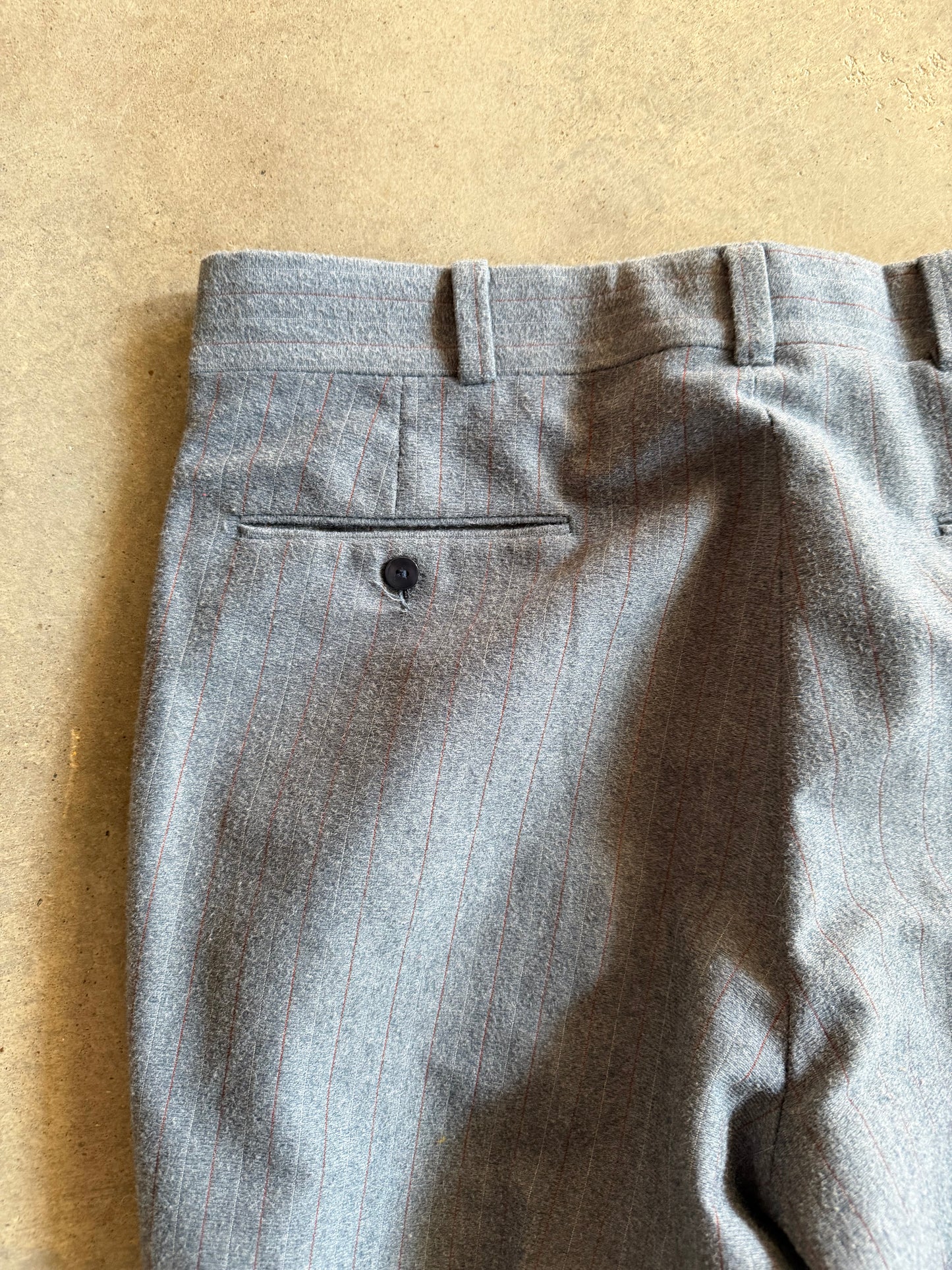 VTG Blue Gray Wool Trouser Pants Sz 34x30