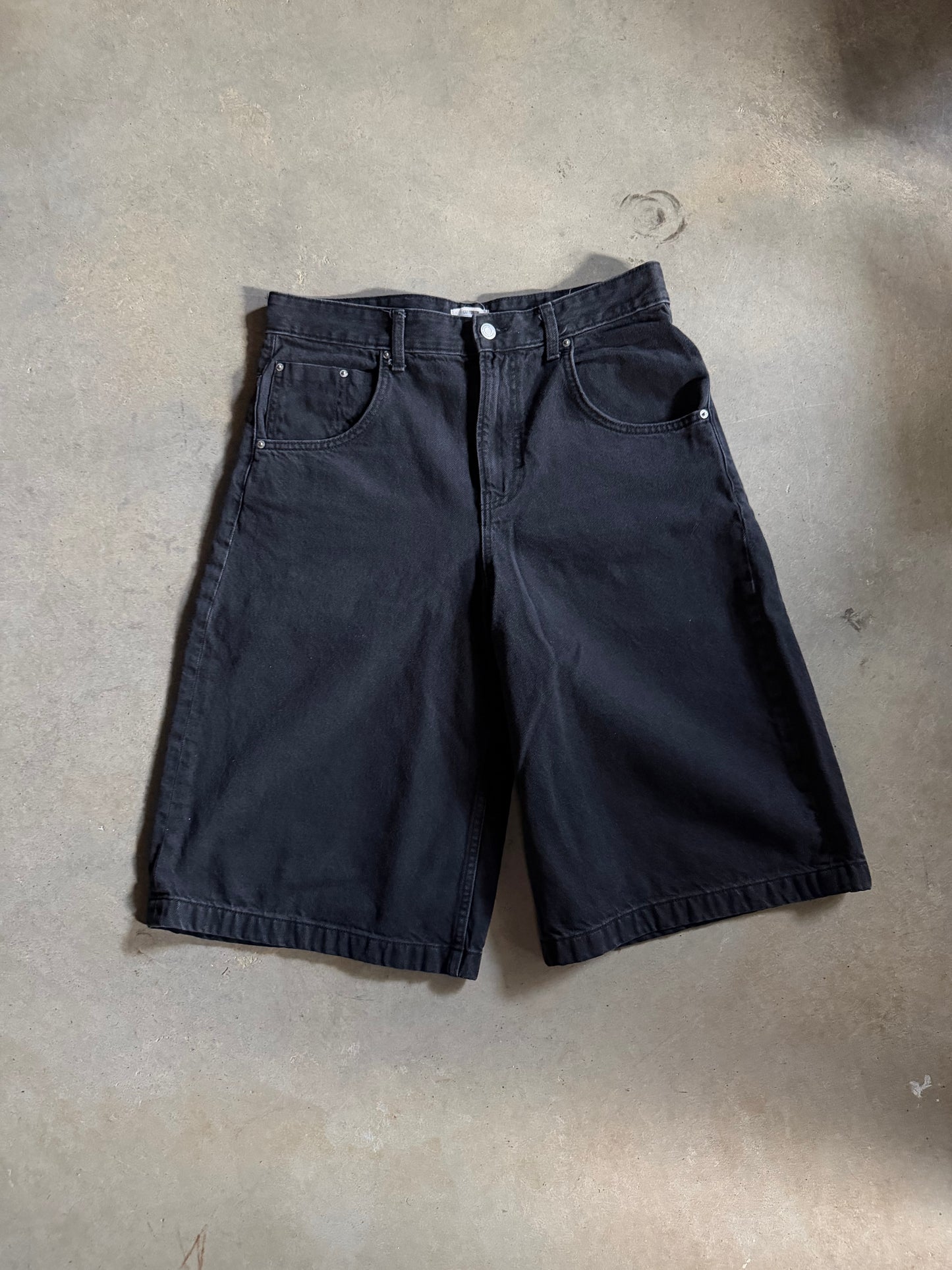 Cotton On Y2K Super Wide Black Jorts Sz 32