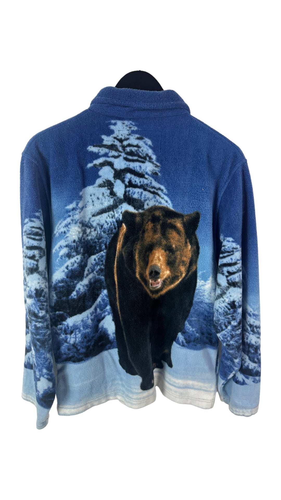 Load image into Gallery viewer, Trail Crest Black Bear All Over Print Full Zip Fleece Jacket Sz Med
