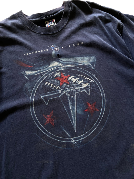 Vintage Thrashed Tennessee Titans 3D Logo Tee Sz XXL