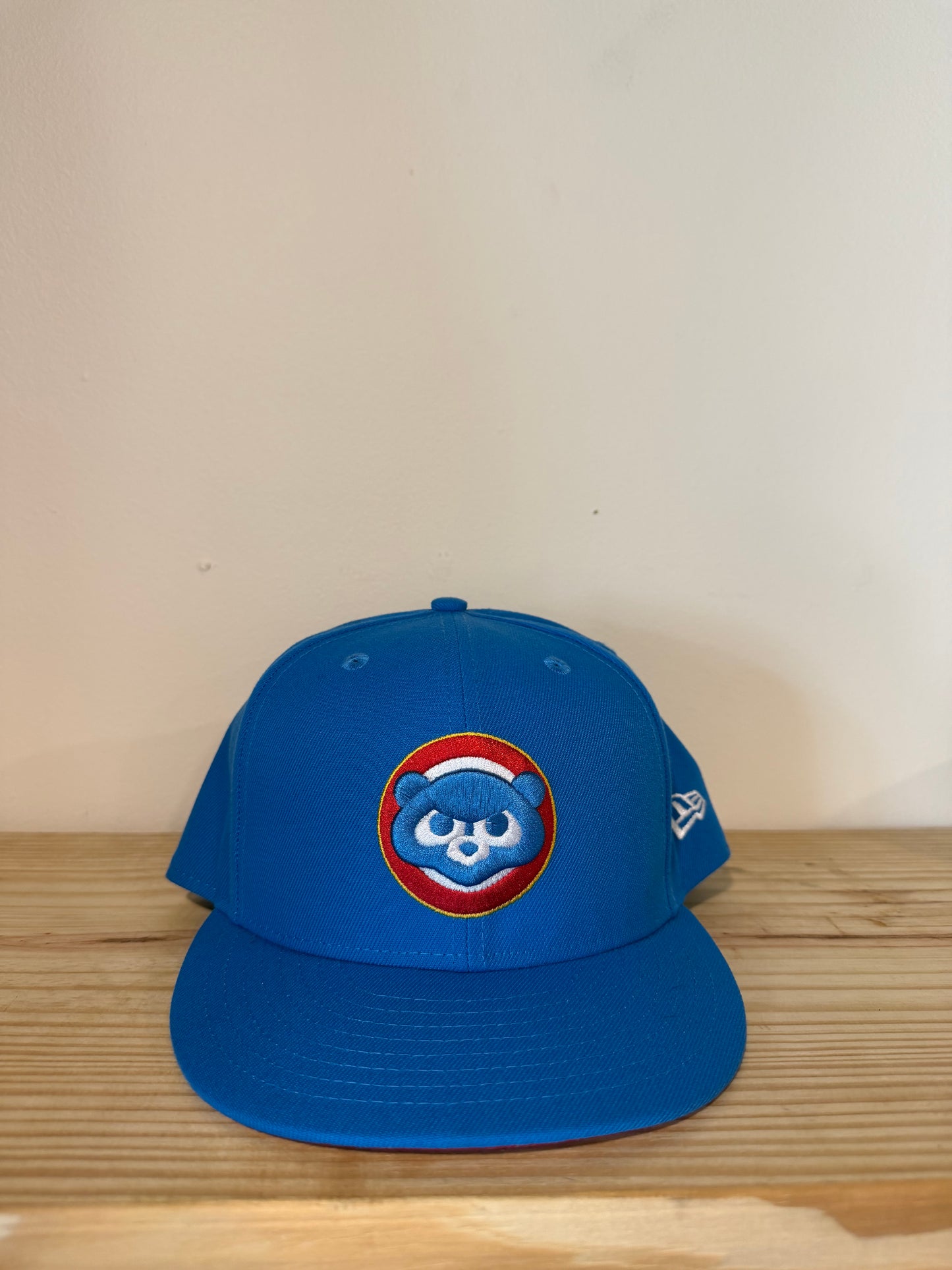 Chicago Cubs Red Brim Fitted Hat Sz 7 3/8