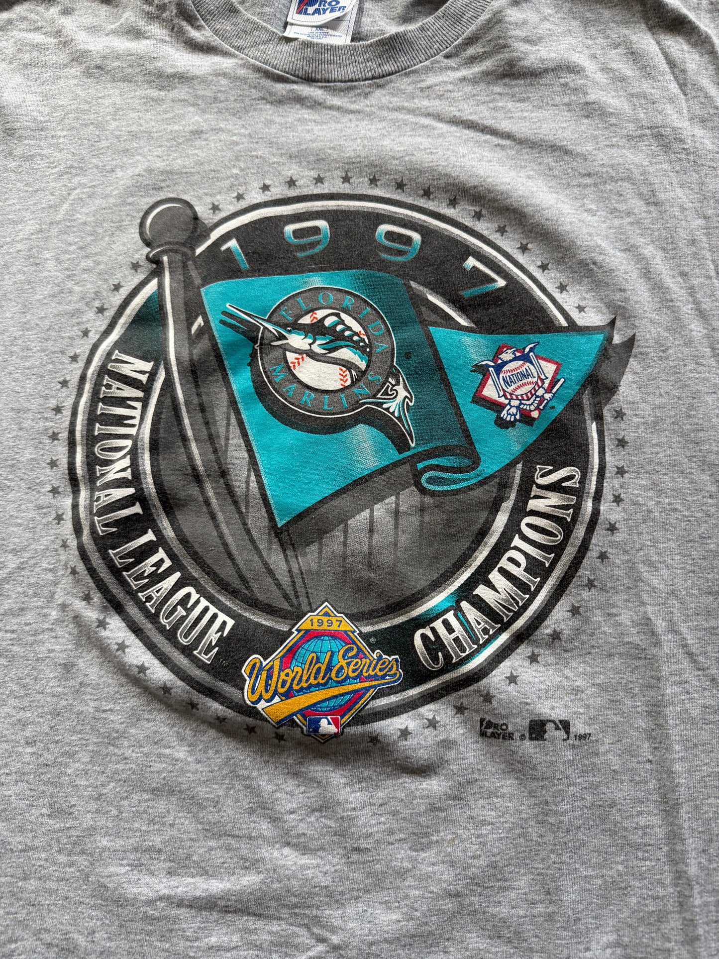 VTG 1997 Florida Marlins National League Champions Tee Sz XL