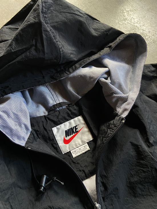 VTG Nike Silver/Black Nylon Pullover Jacket Sz M