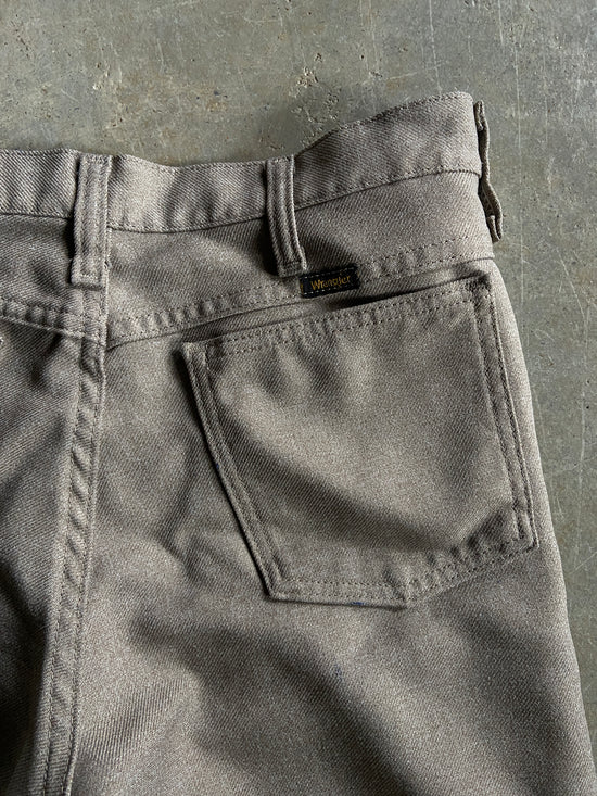 VTG Wrangler Grey/Brown Polyester Pants Sz 32x32