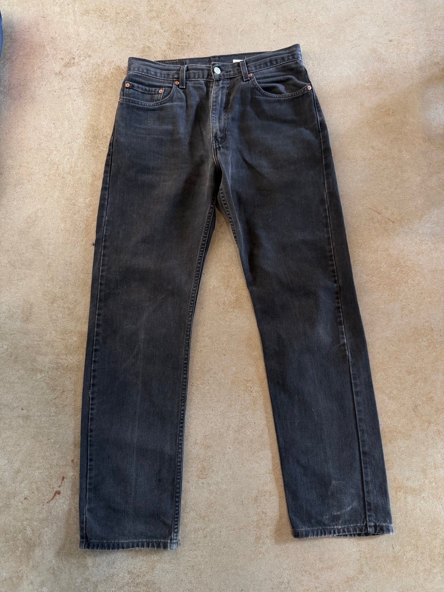 VTG Levi's 505 Black Denim Jeans Sz 34x34