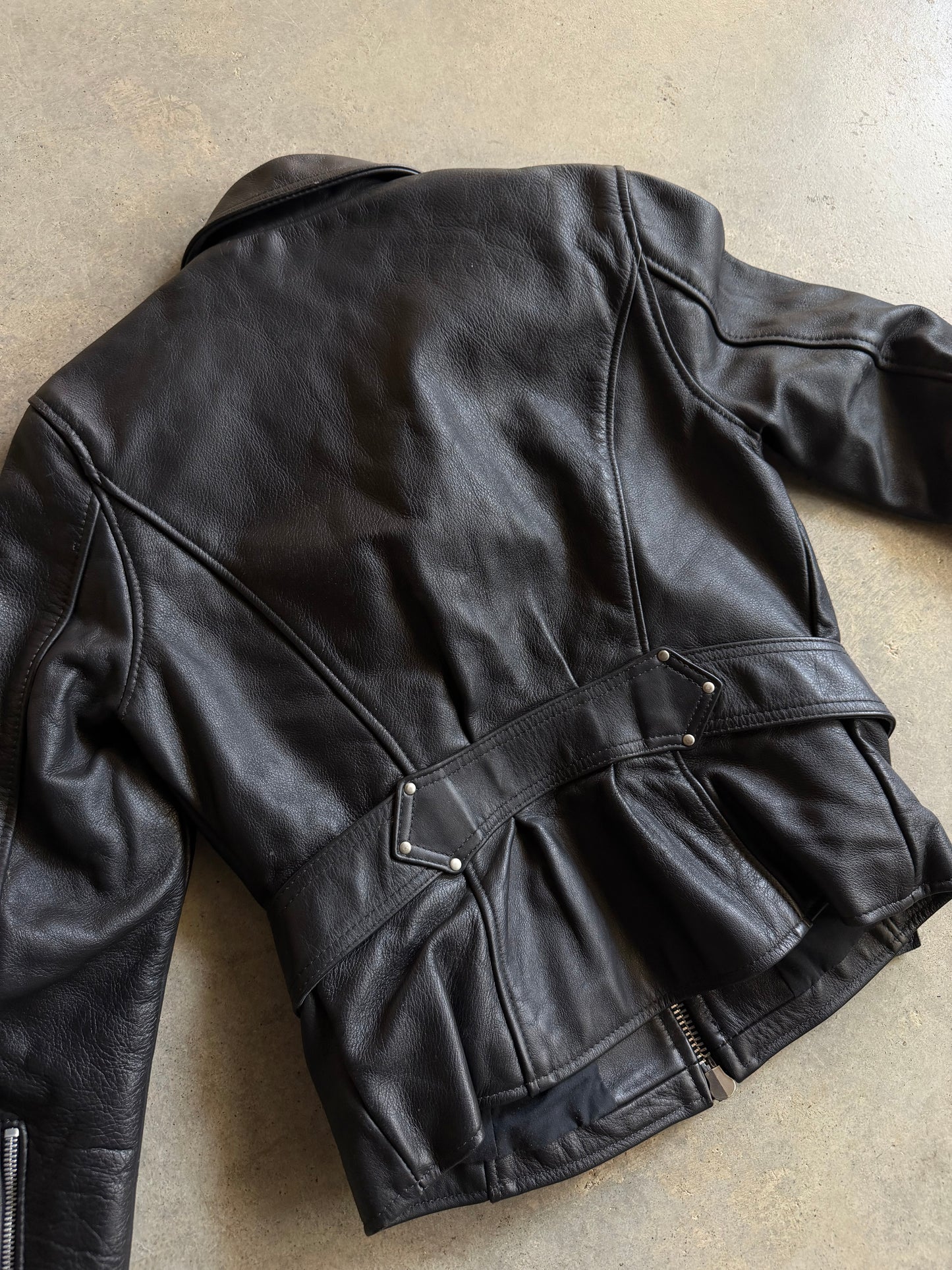 Vanson Medium Weight Women's Black Leather Jacket Sz M