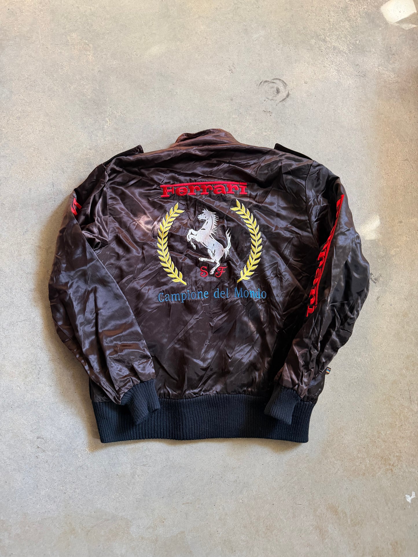 VTG Ferrari World Champion Satin Jacket Sz M