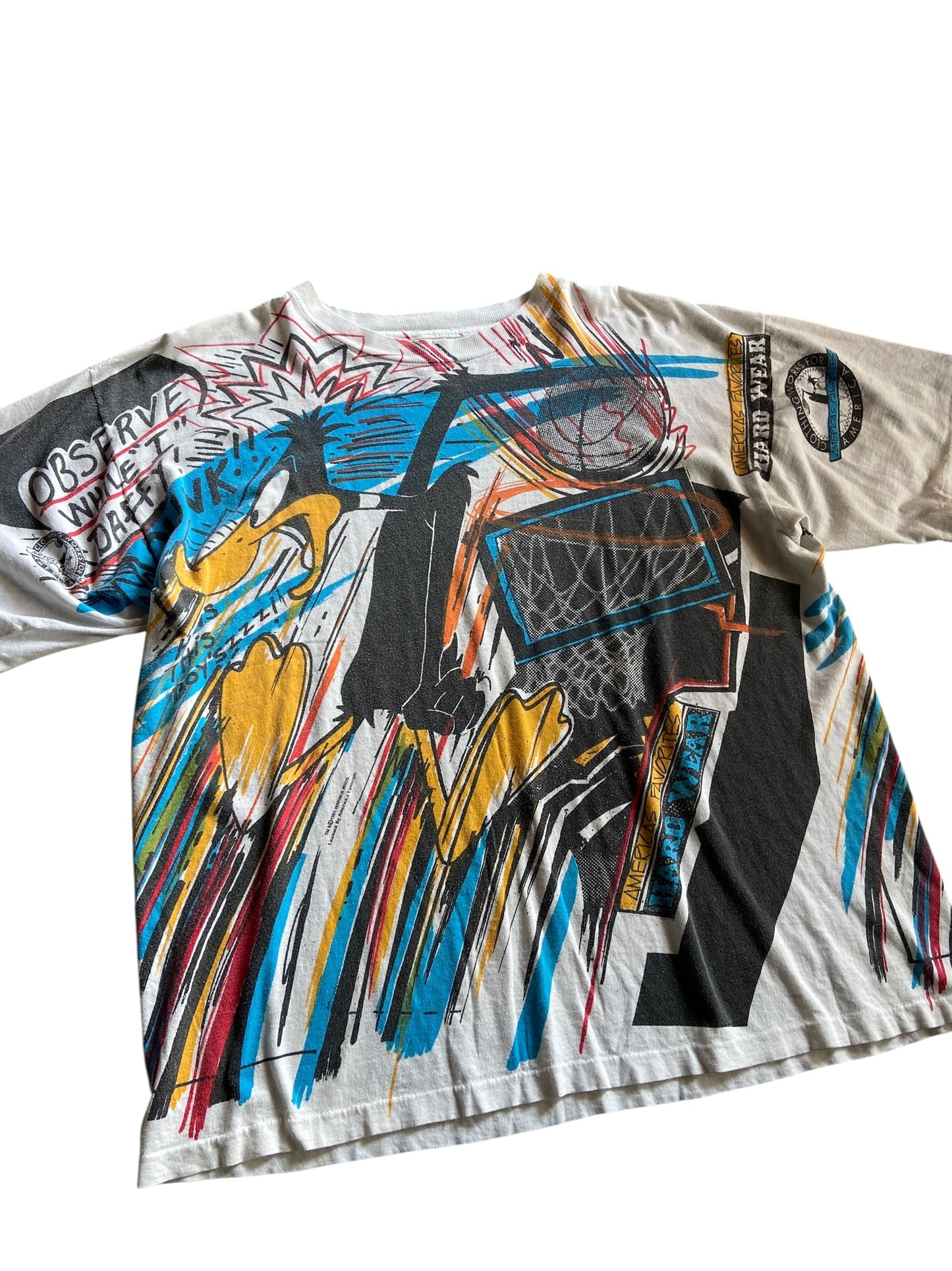 VTG Daffy Duck All Over Print Tee Sz XL