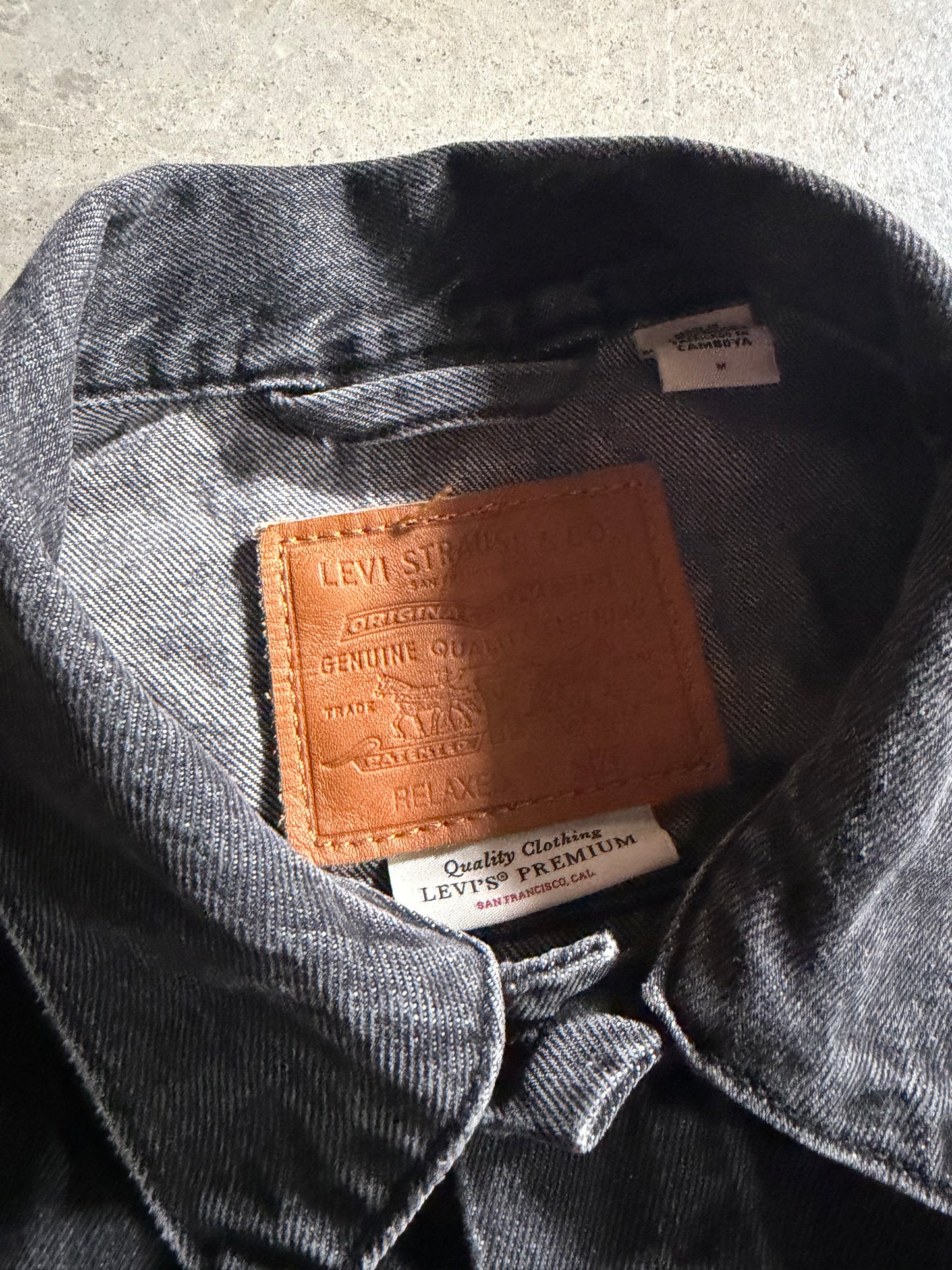 Levis Black Denim Type 2 Jacket Sz M