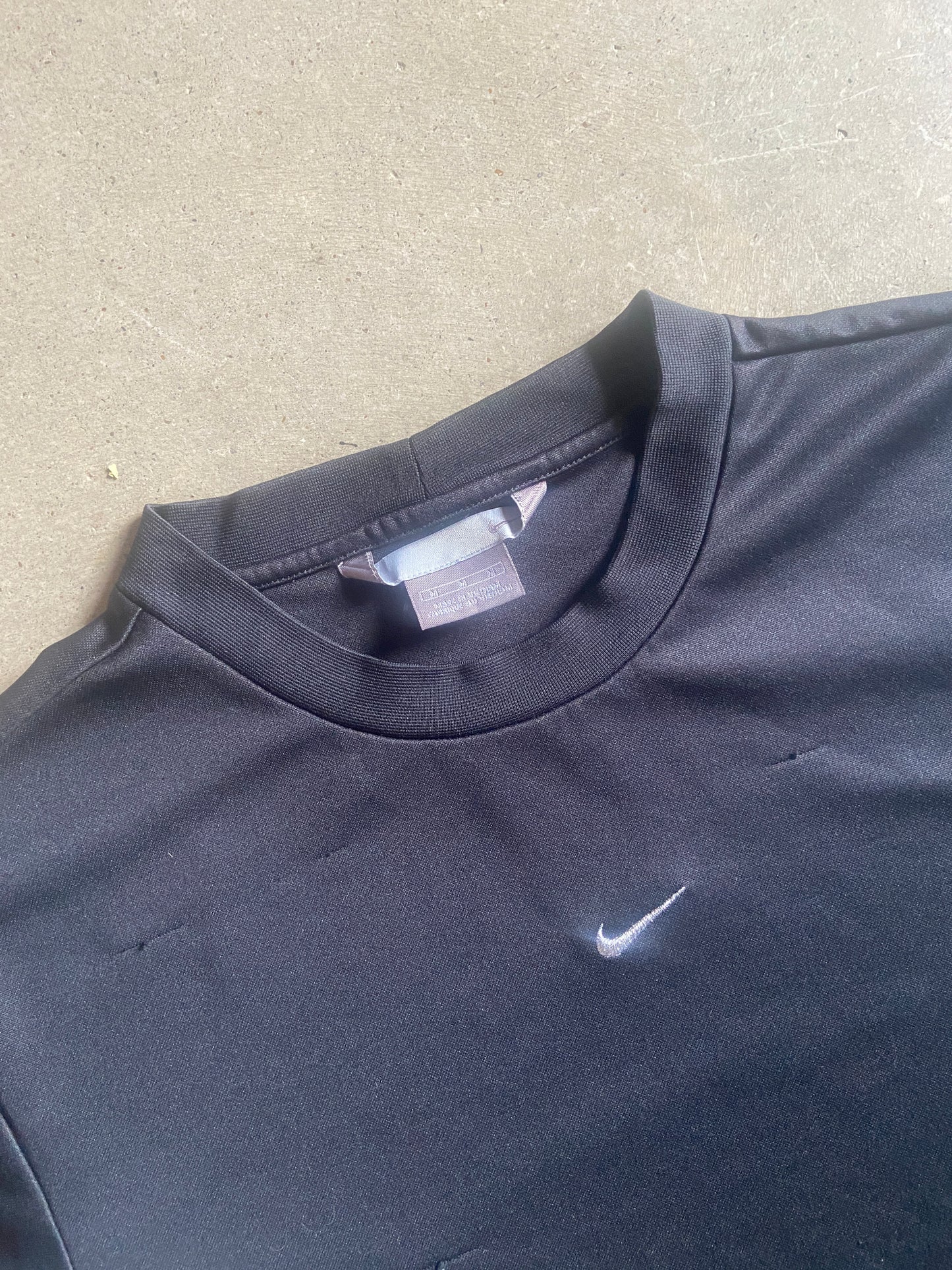Y2K Nike Gray Tag Black Jersey Top Sz M