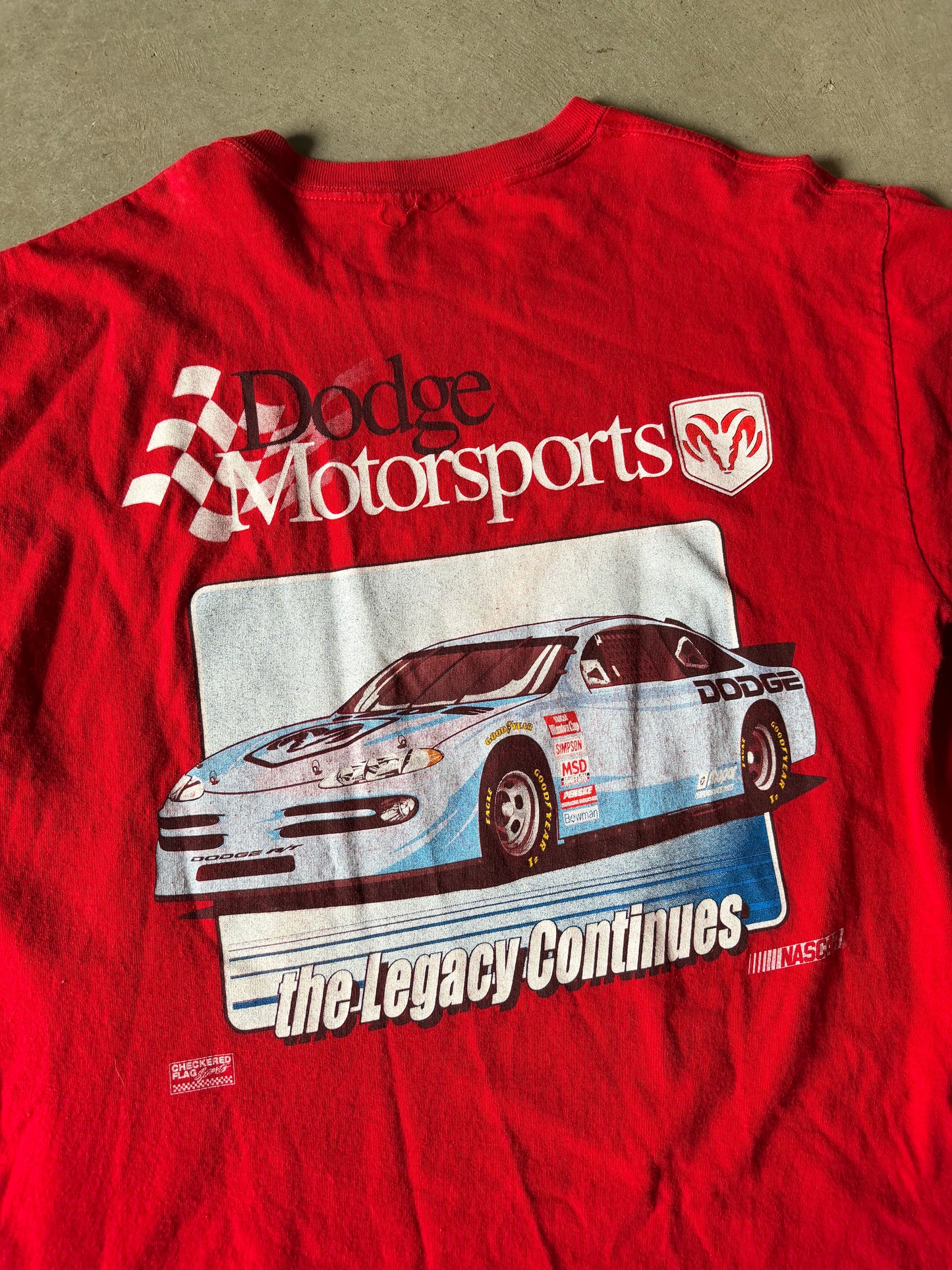 VTG Dodge Motorsports Red Car Tee Sz XL/2XL
