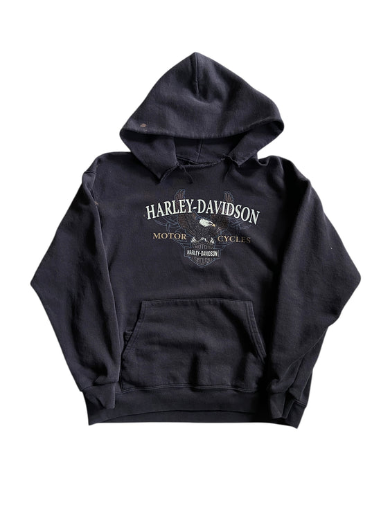 VTG Harley Davidson Eagle Thrashed Hoodie Sz M/L