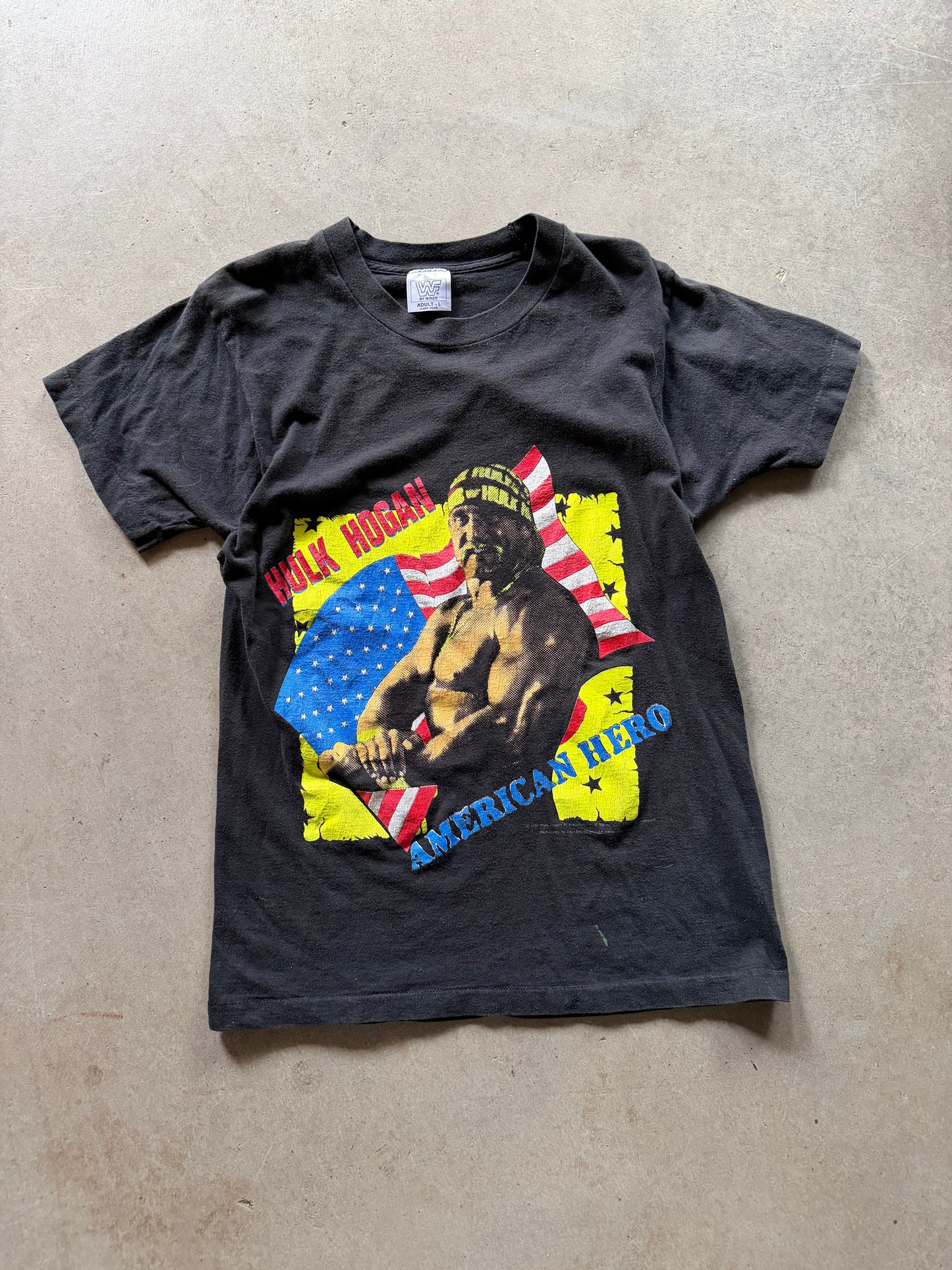 VTG Hulk Hogan American Hero 1991 WWF Tee Sz M