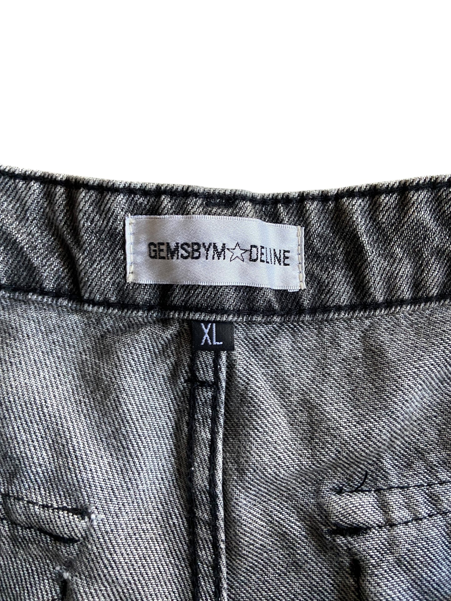 Gemsbyn Deline Stacked Cargo Black Denim Jeans Sz 36x34