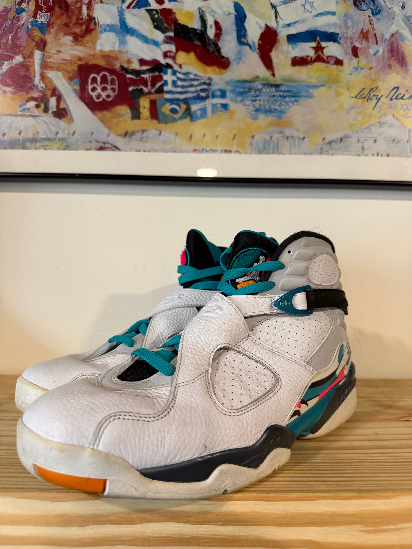 Preowned Jordan 8 Retro South Beach Sz 11M/12.5W
