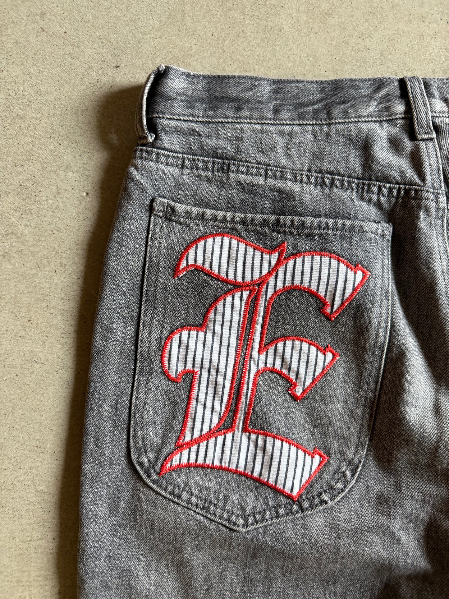 Elwood Big E Gray Baggy Jeans Sz 34x32