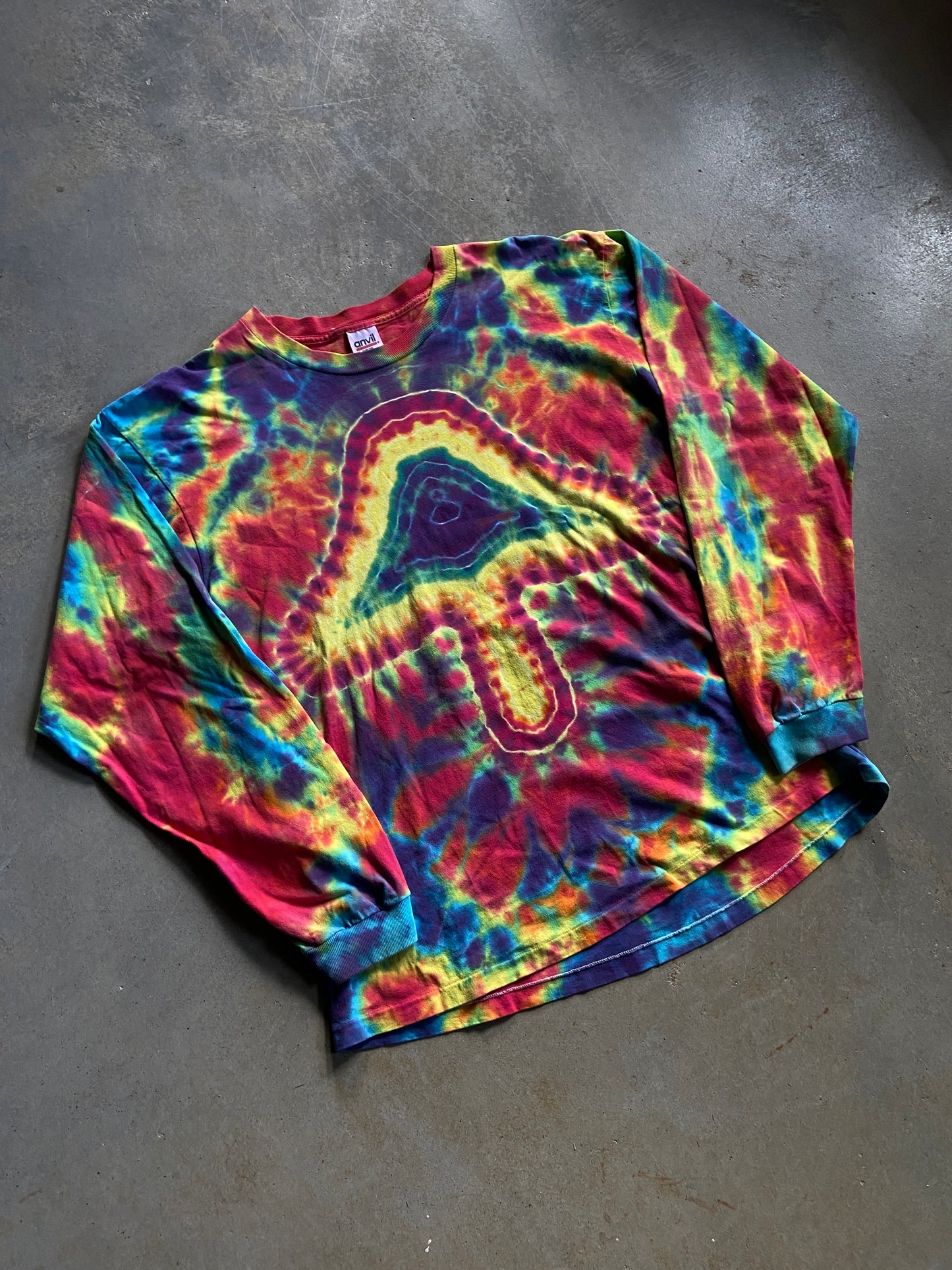 VTG Mushroom Tye Dye LS Tee Sz XL