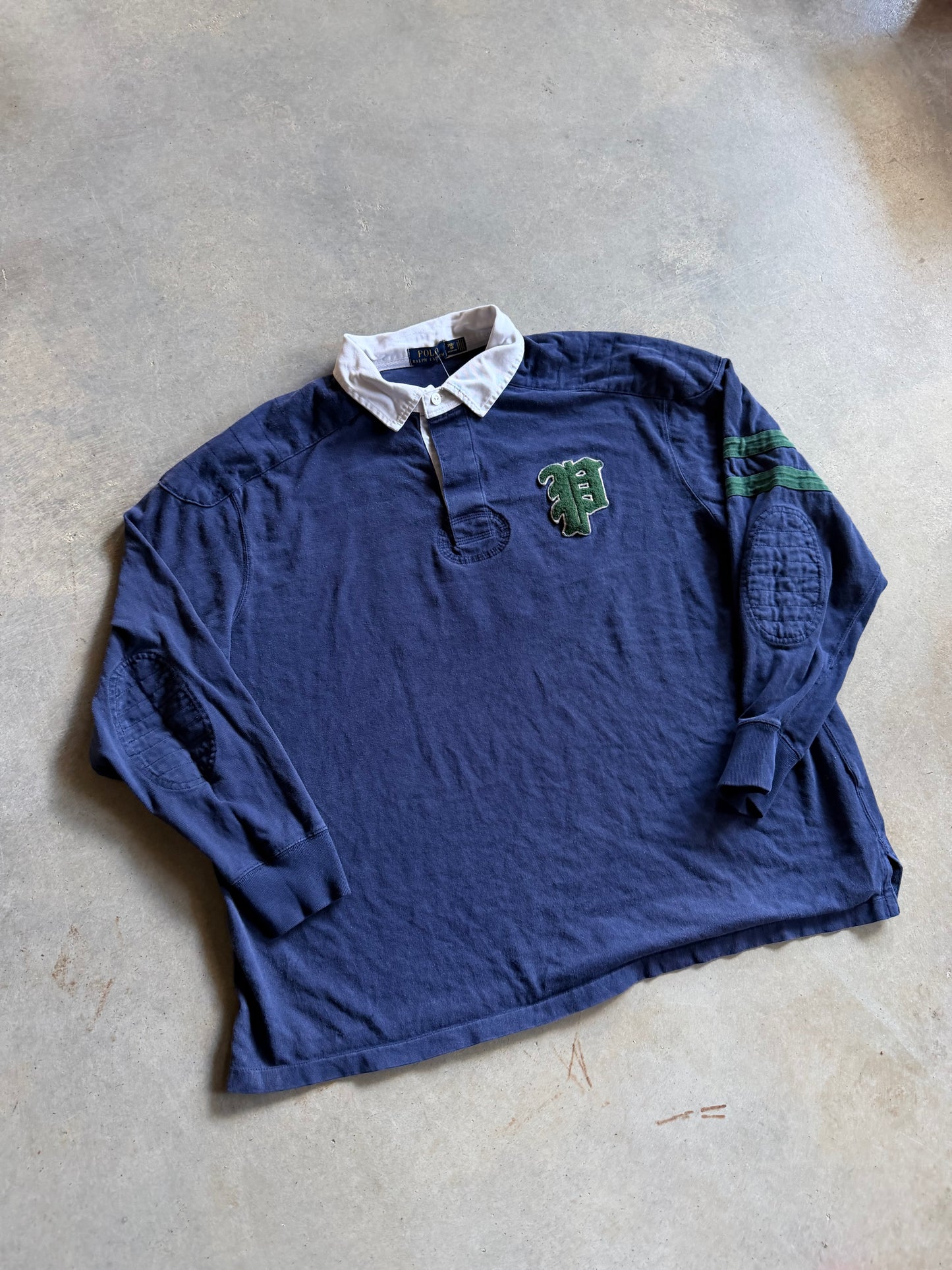 Polo Ralph Lauren Navy/Green Polo Rugby Shirt Sz 3XL