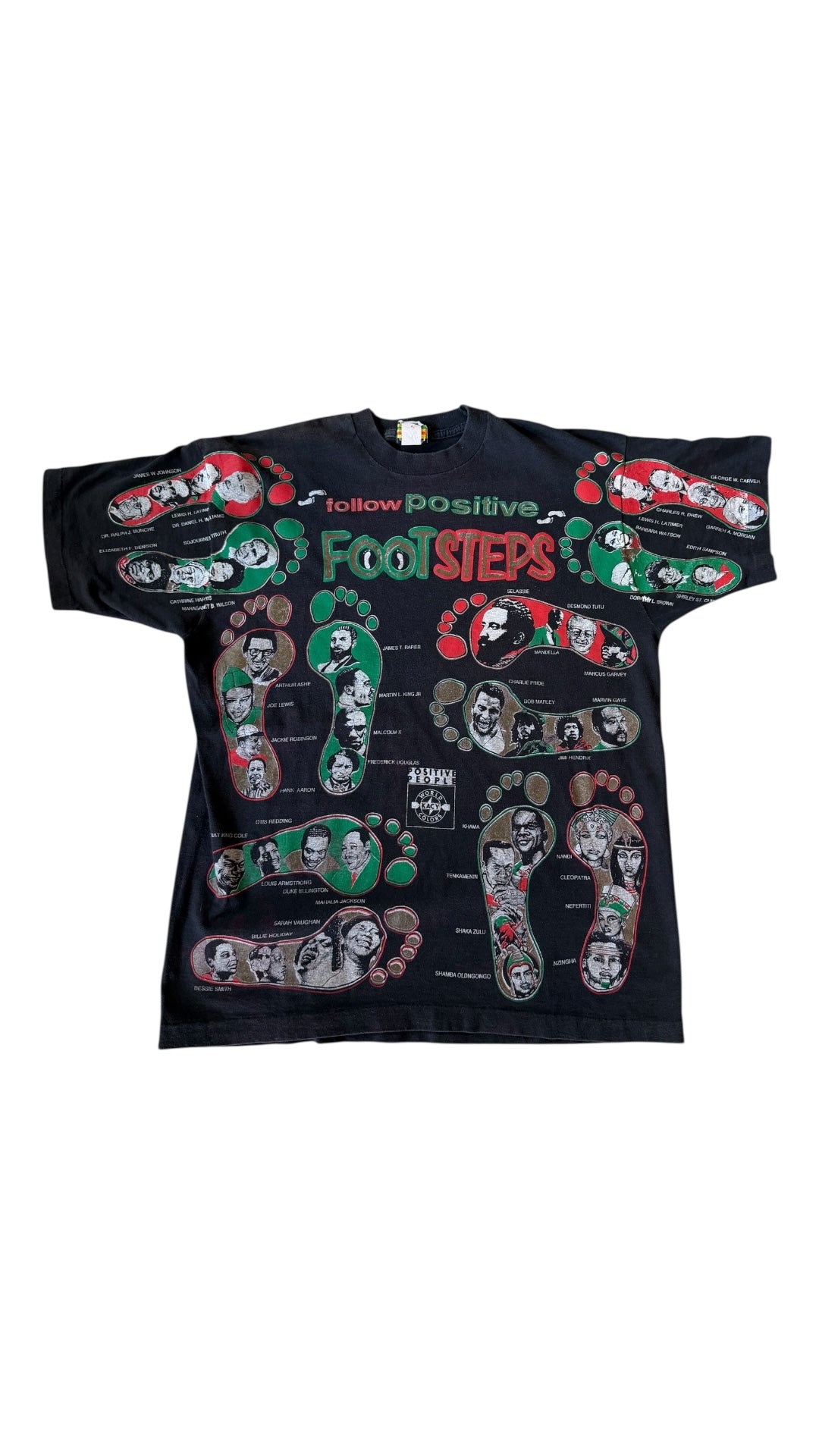 VTG Afrocentric Positive Footsteps AOP Tee Sz XL