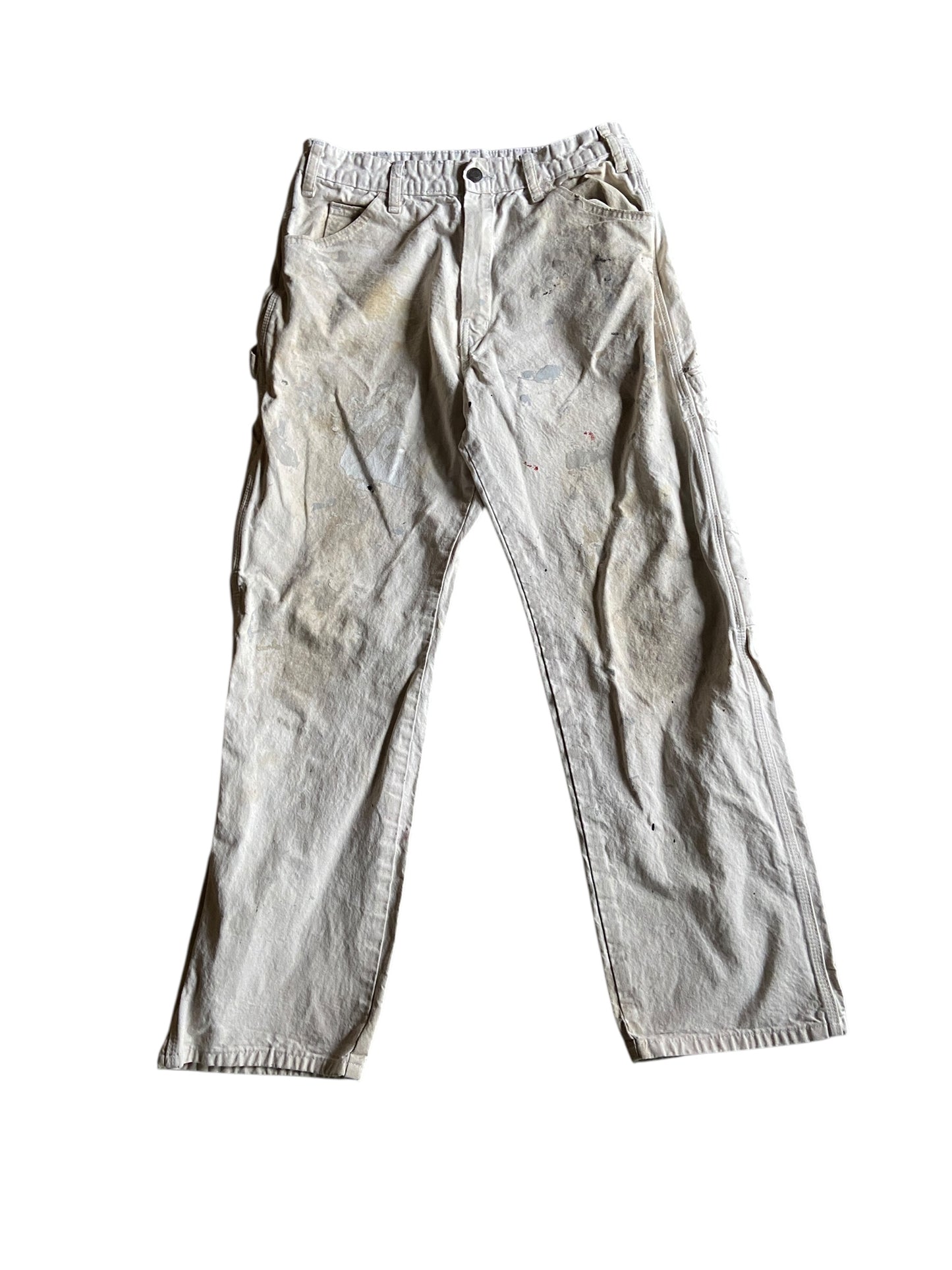 VTG Dickies Light Gray/White Paint Splash Pants Sz 30x29