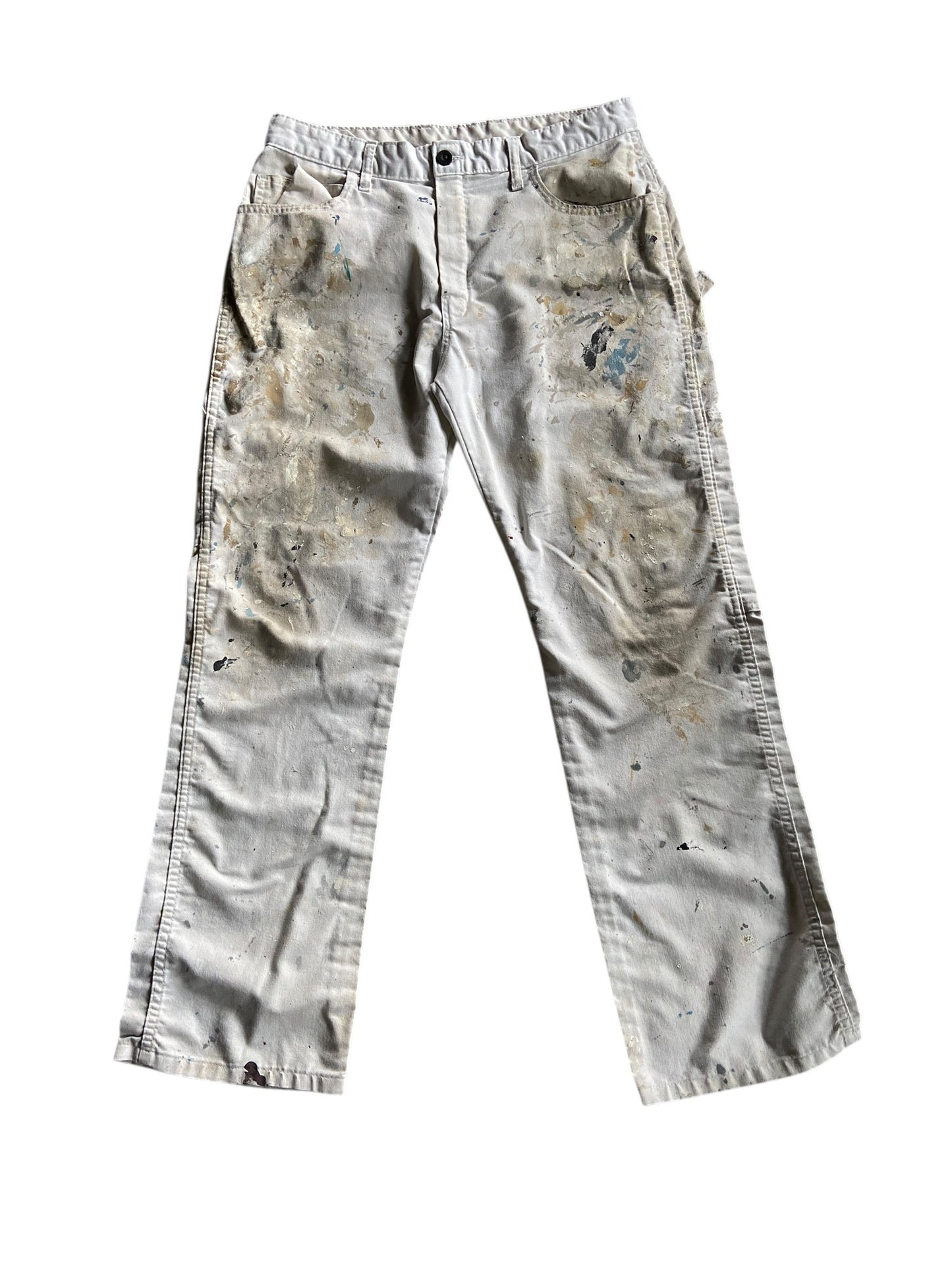 VTG Dickies Brown/Gray Paint Splash Pants Sz 32x31