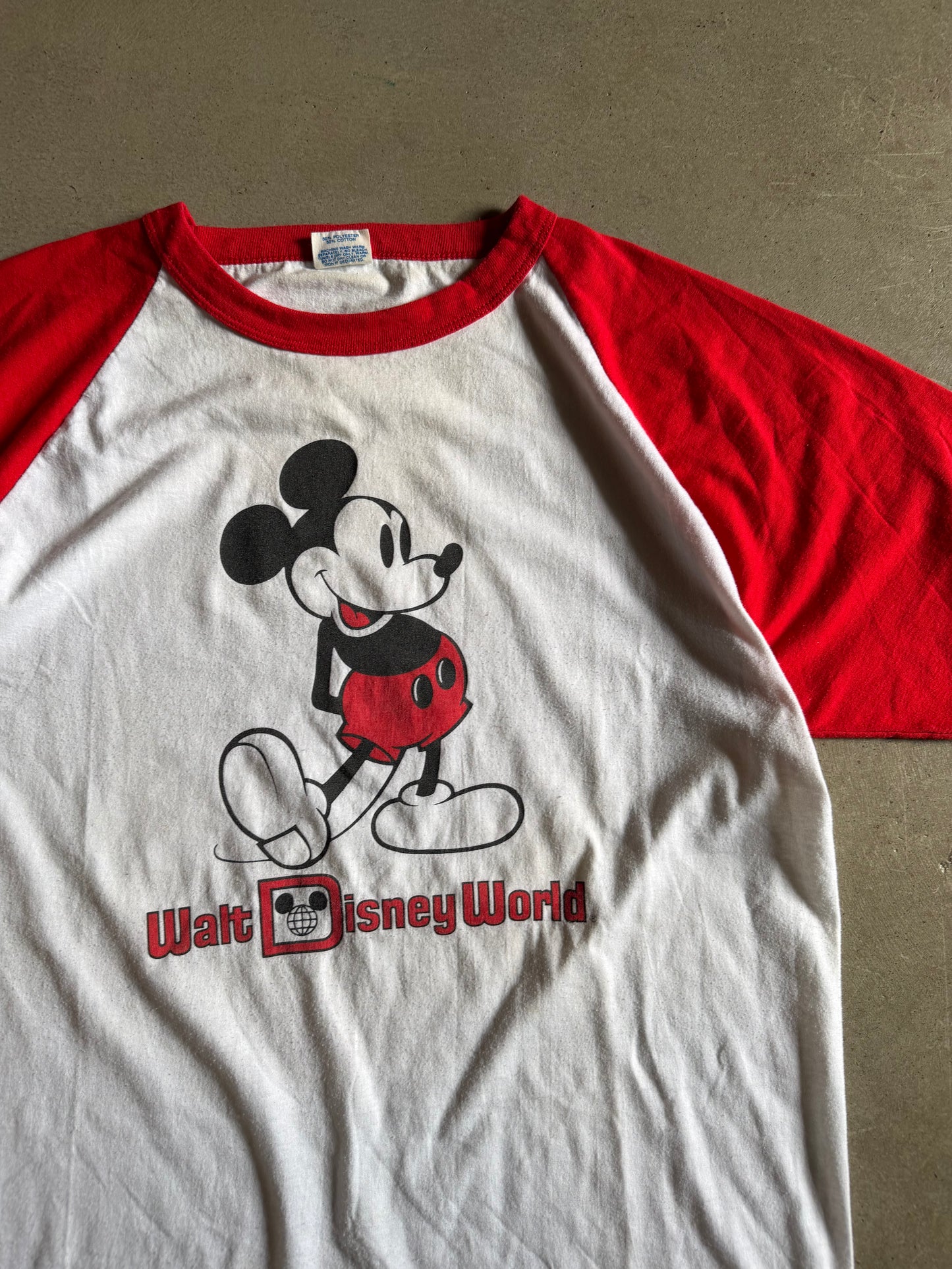 VTG Mickey Mouse Red Ringer Tee Sz XL