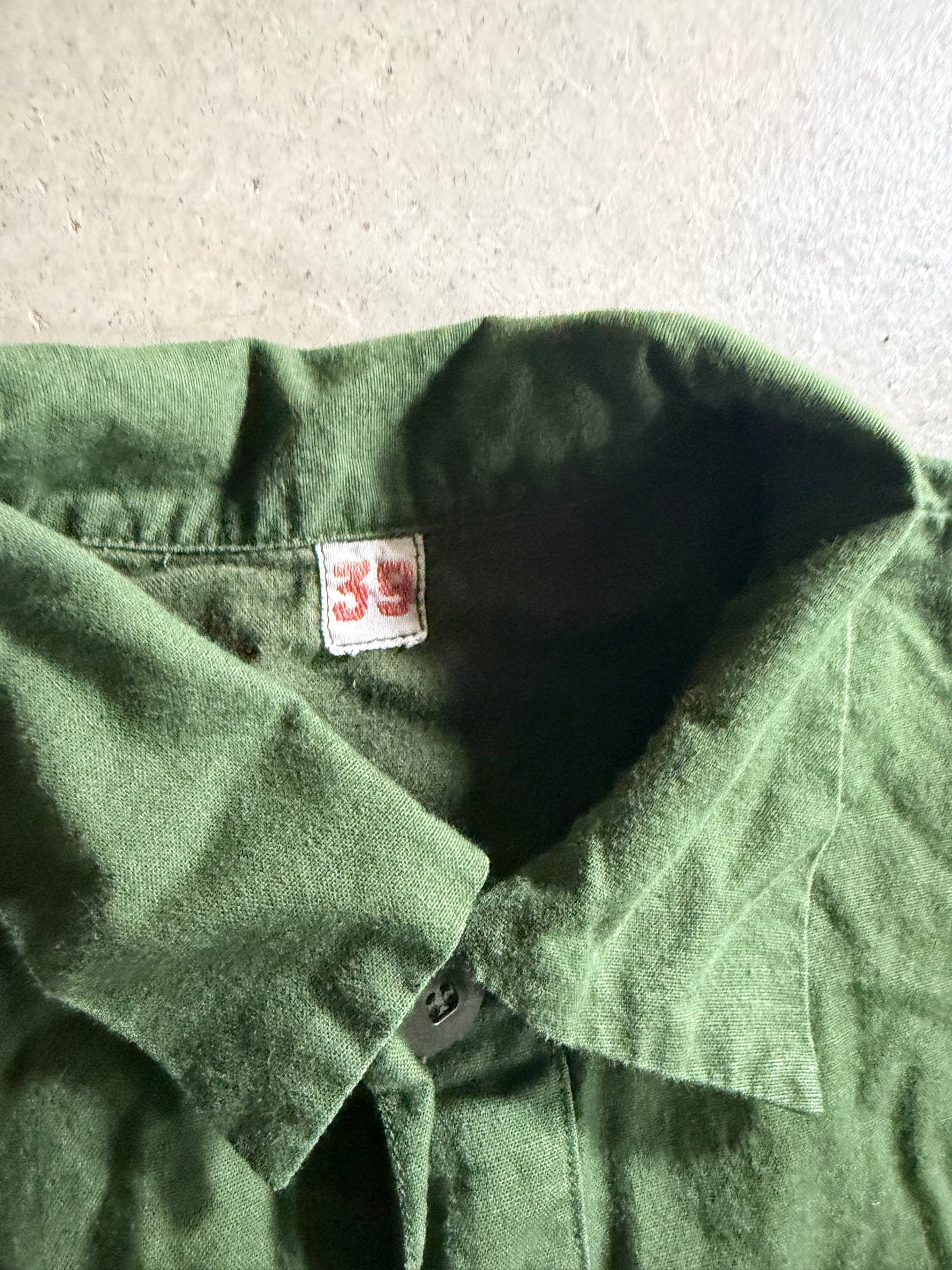 VTG Army Collar 2 Button Up Shirt Sz M/L