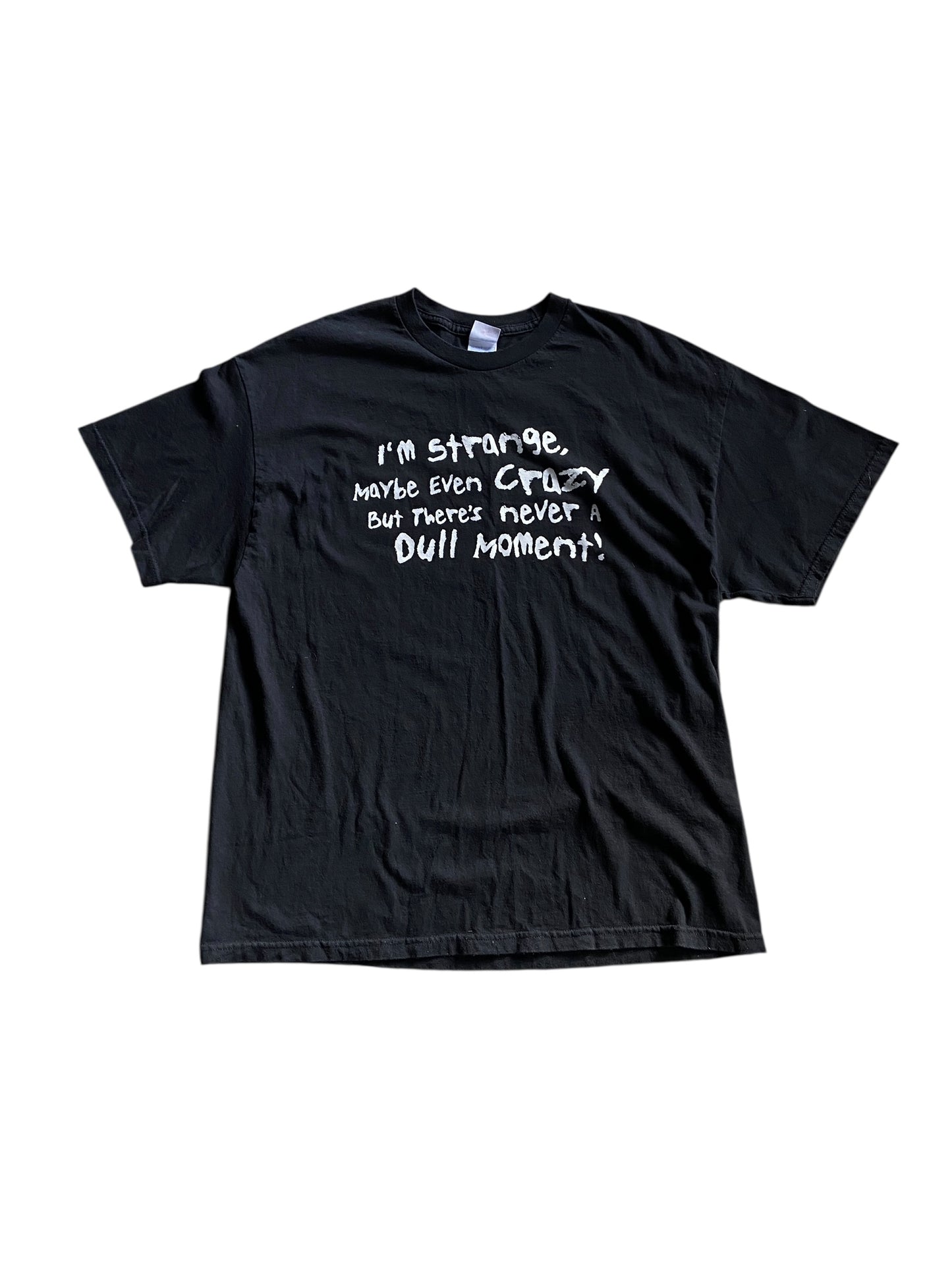 VTG I'm Strange Text Tee Sz L