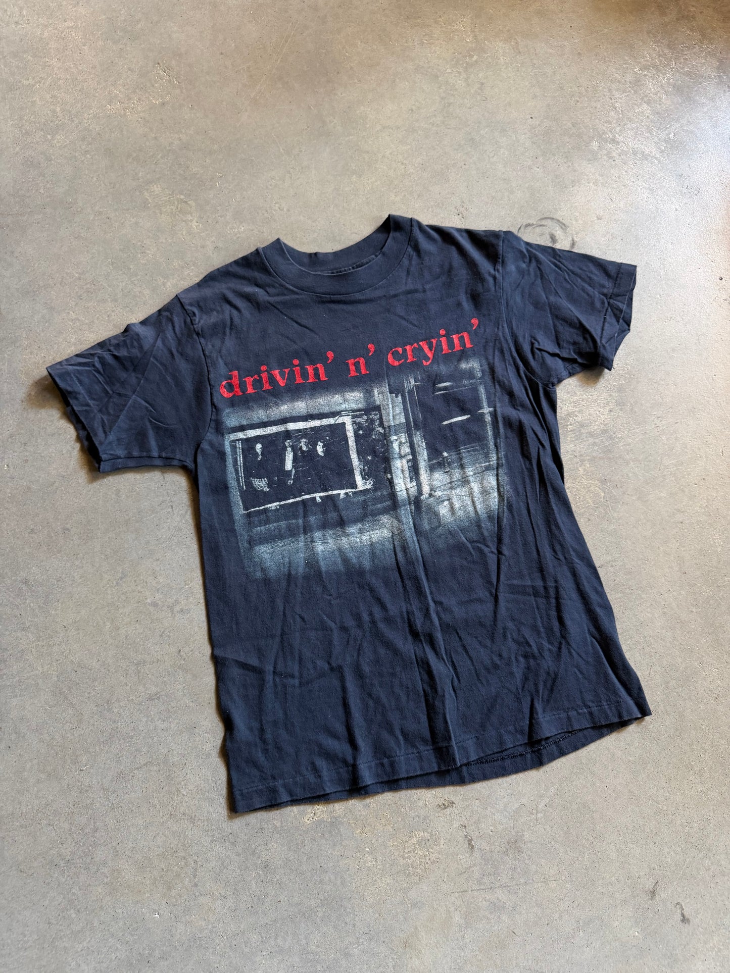 VTG Drivin N Cryin Mystery Road 1989 Tour Tee Sz S/M