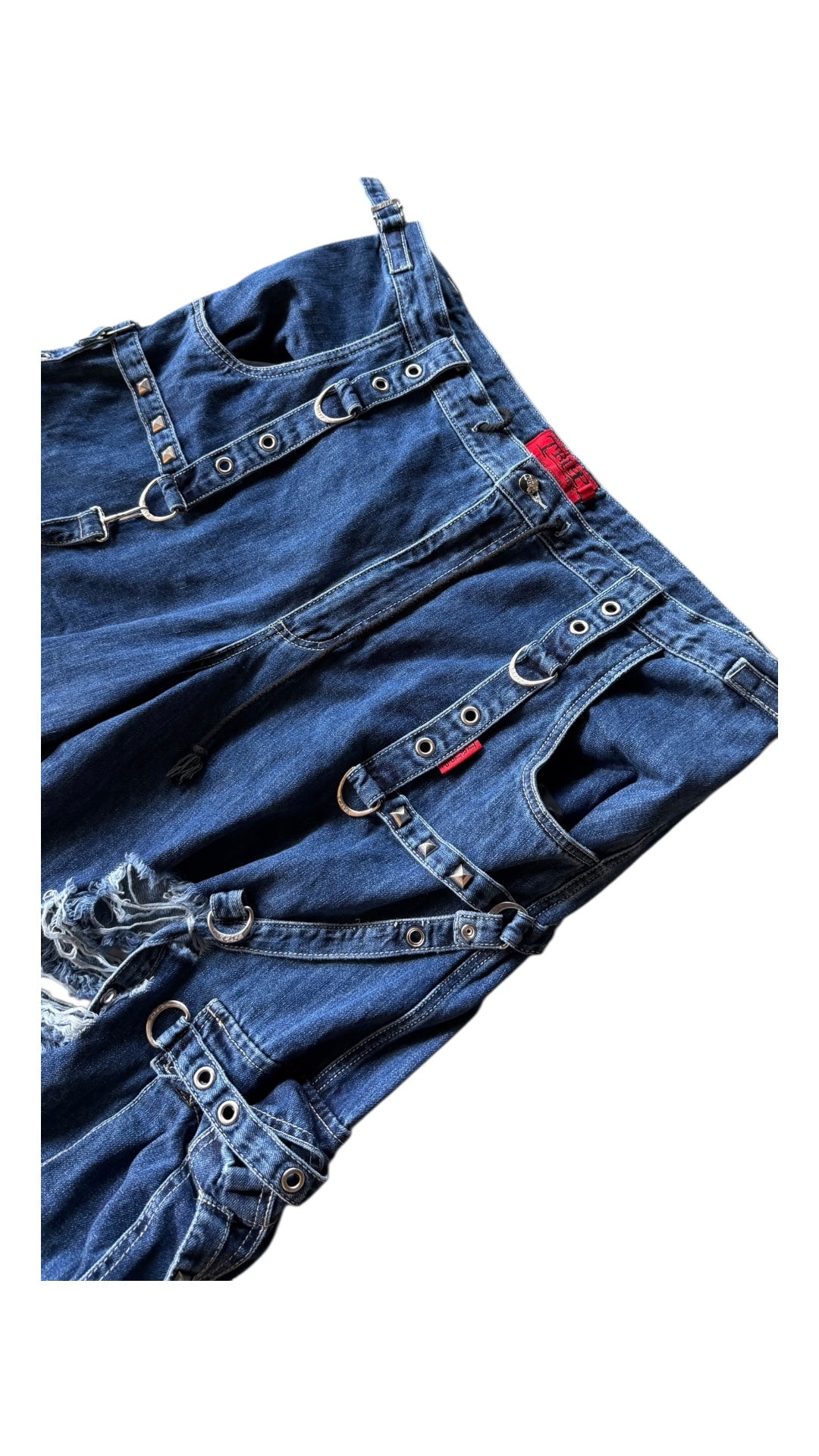 Tripp NYC Studded Strap Rave Denim Pants Sz XXL/44