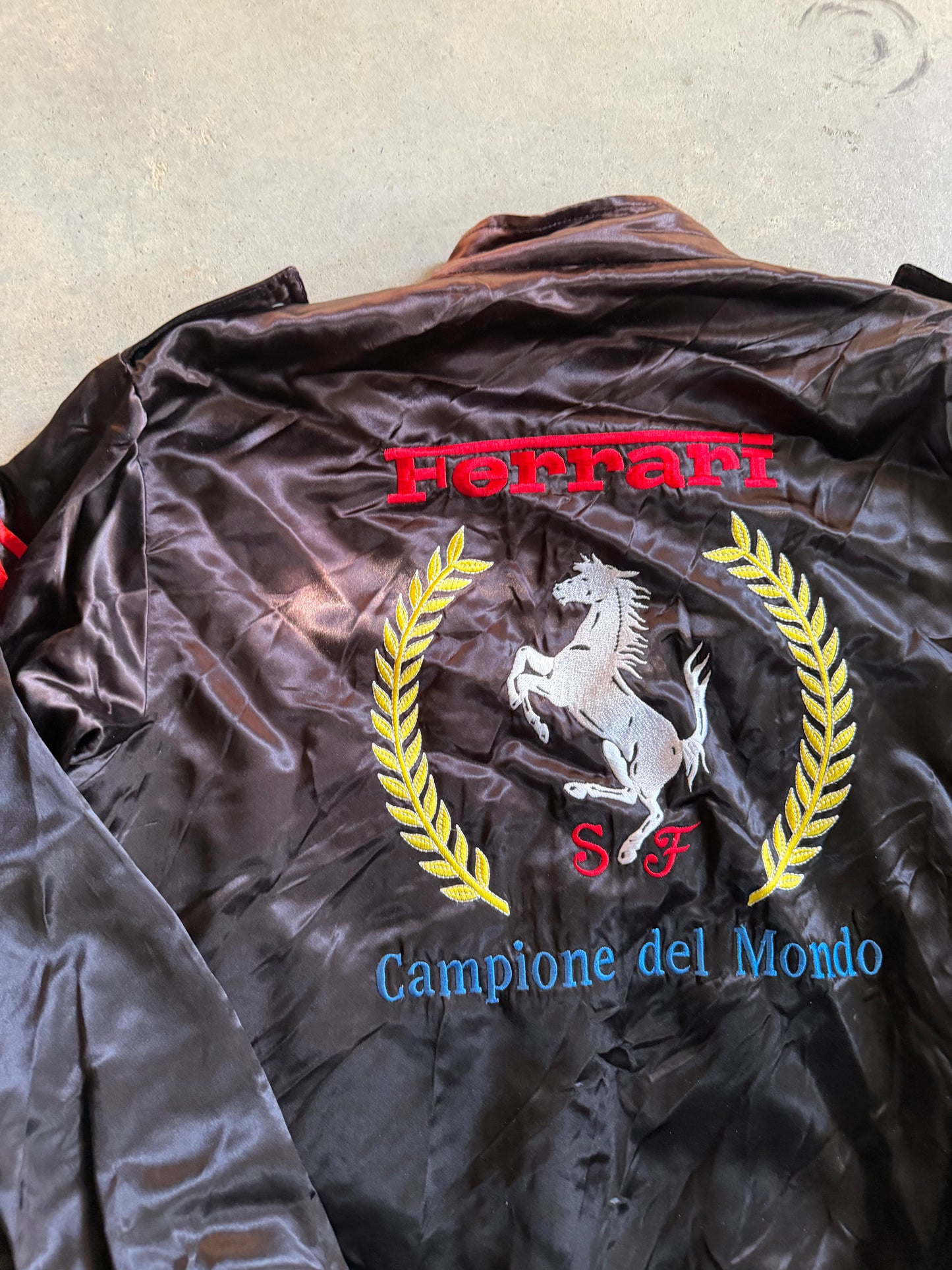 VTG Ferrari World Champion Satin Jacket Sz M