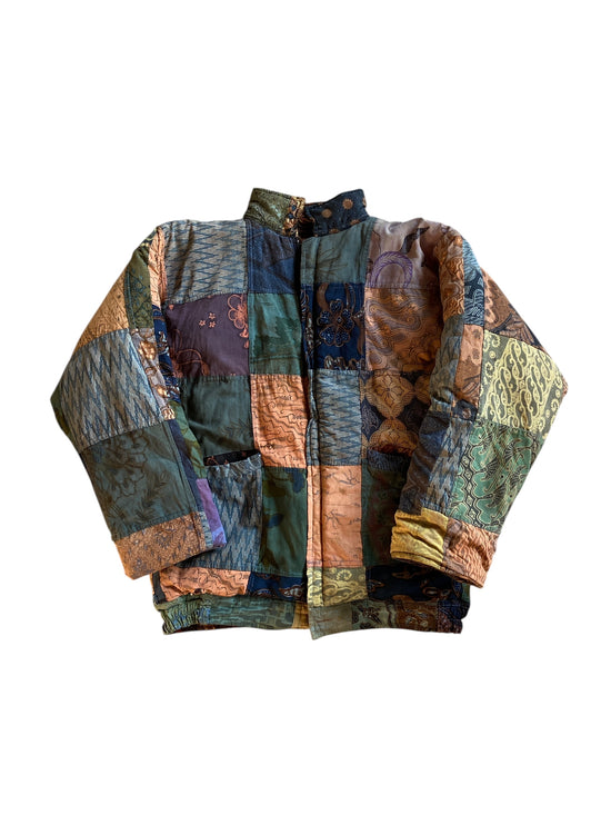 VTG Go Fish Reversible Patchwork Jacket Sz S