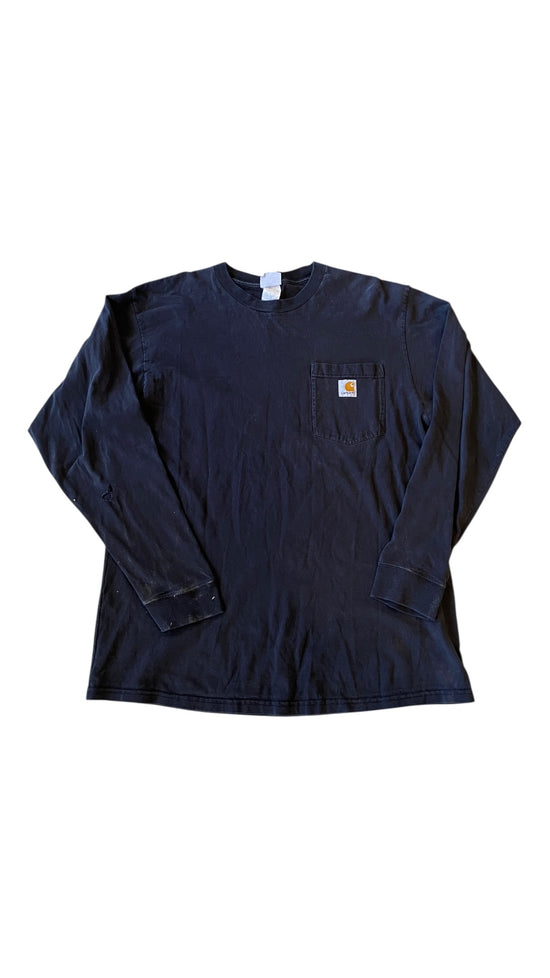 Thrashed Carhartt Pocket L/S Work Tee Sz L