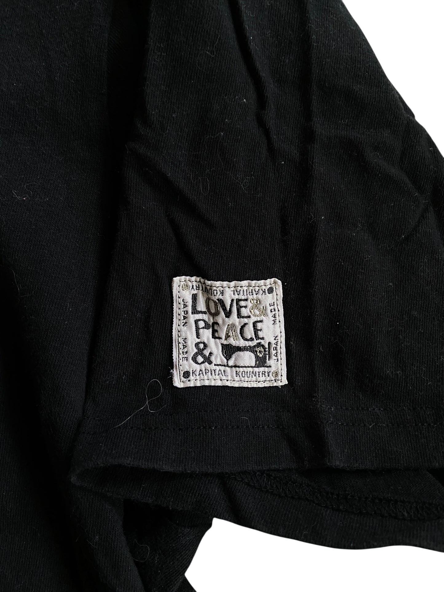 Kapital Black Square Logo Tee Sz XL