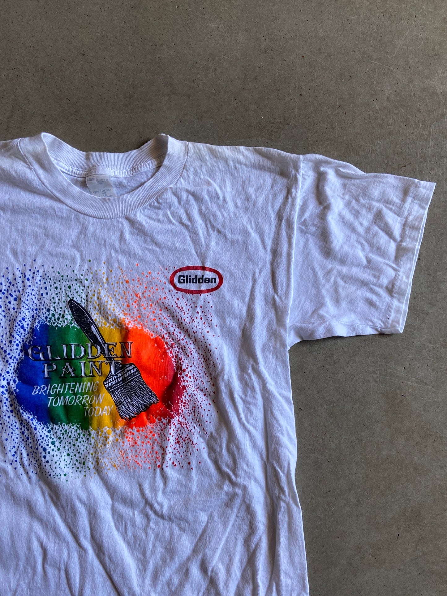 VTG 90s Glidden Paint Brush Tee Sz L