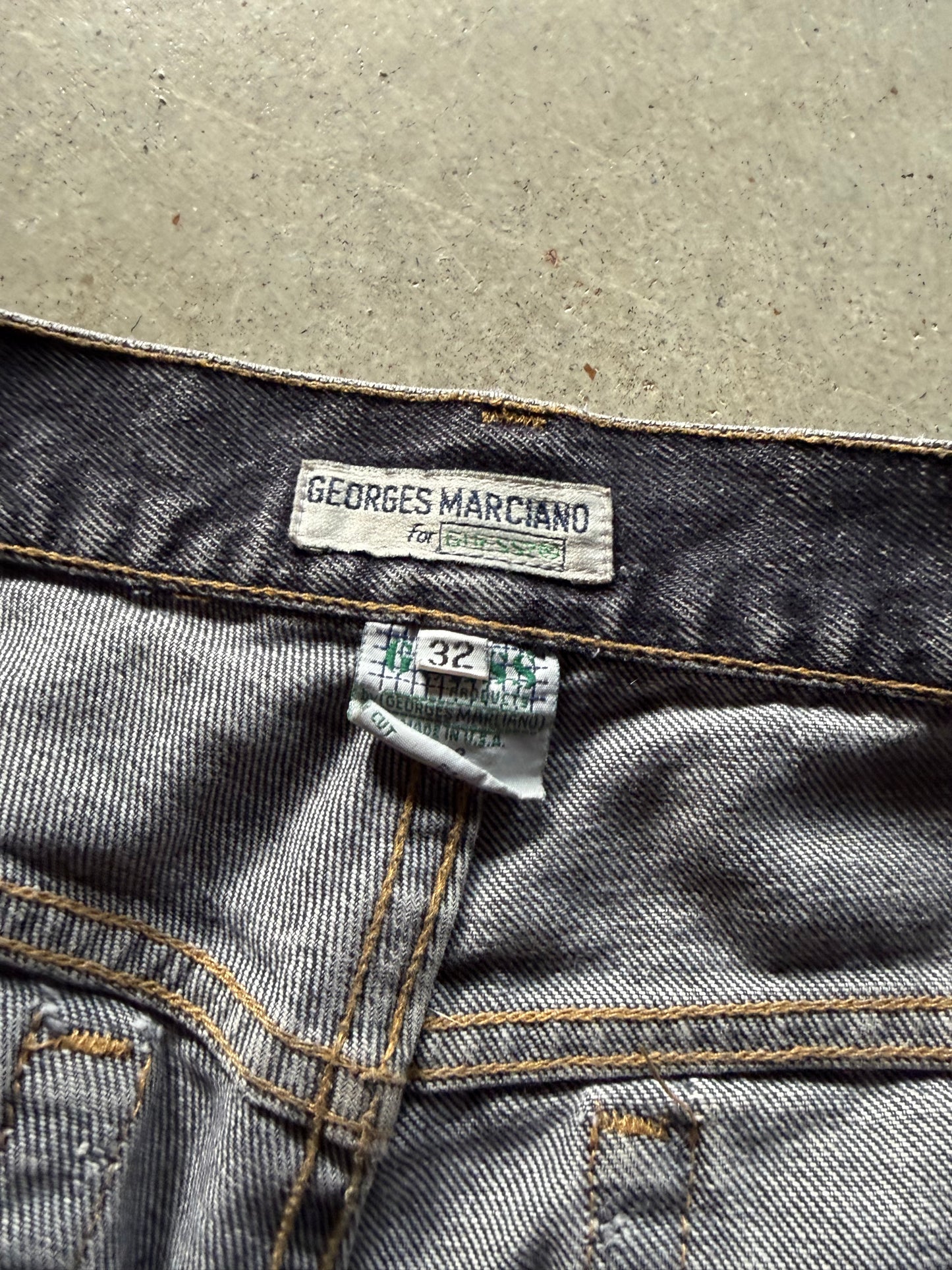 VTG Guess Black Denim Jeans Sz 32x28